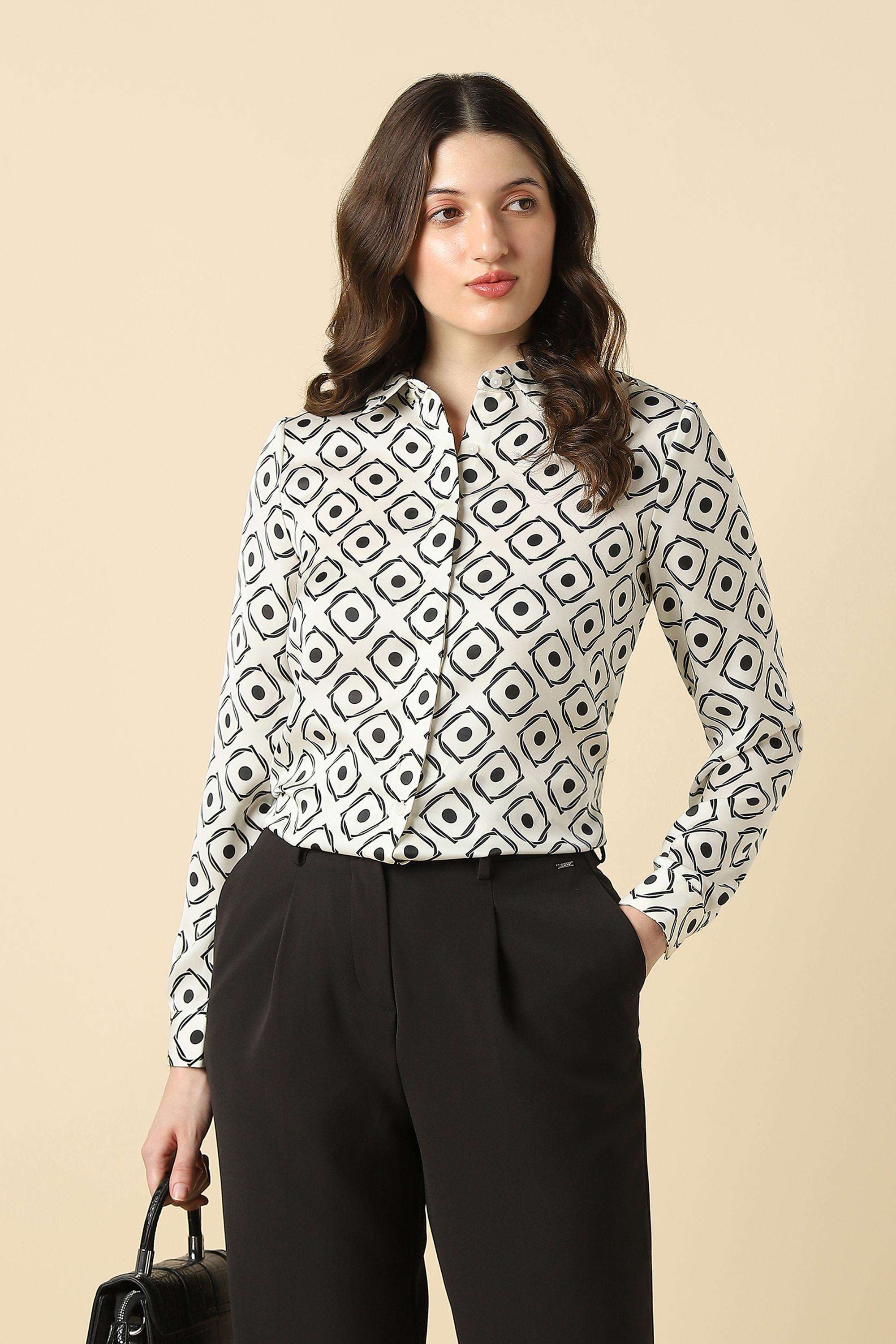 Printed-Polyester-Round-Neck-Women-s-Shirt