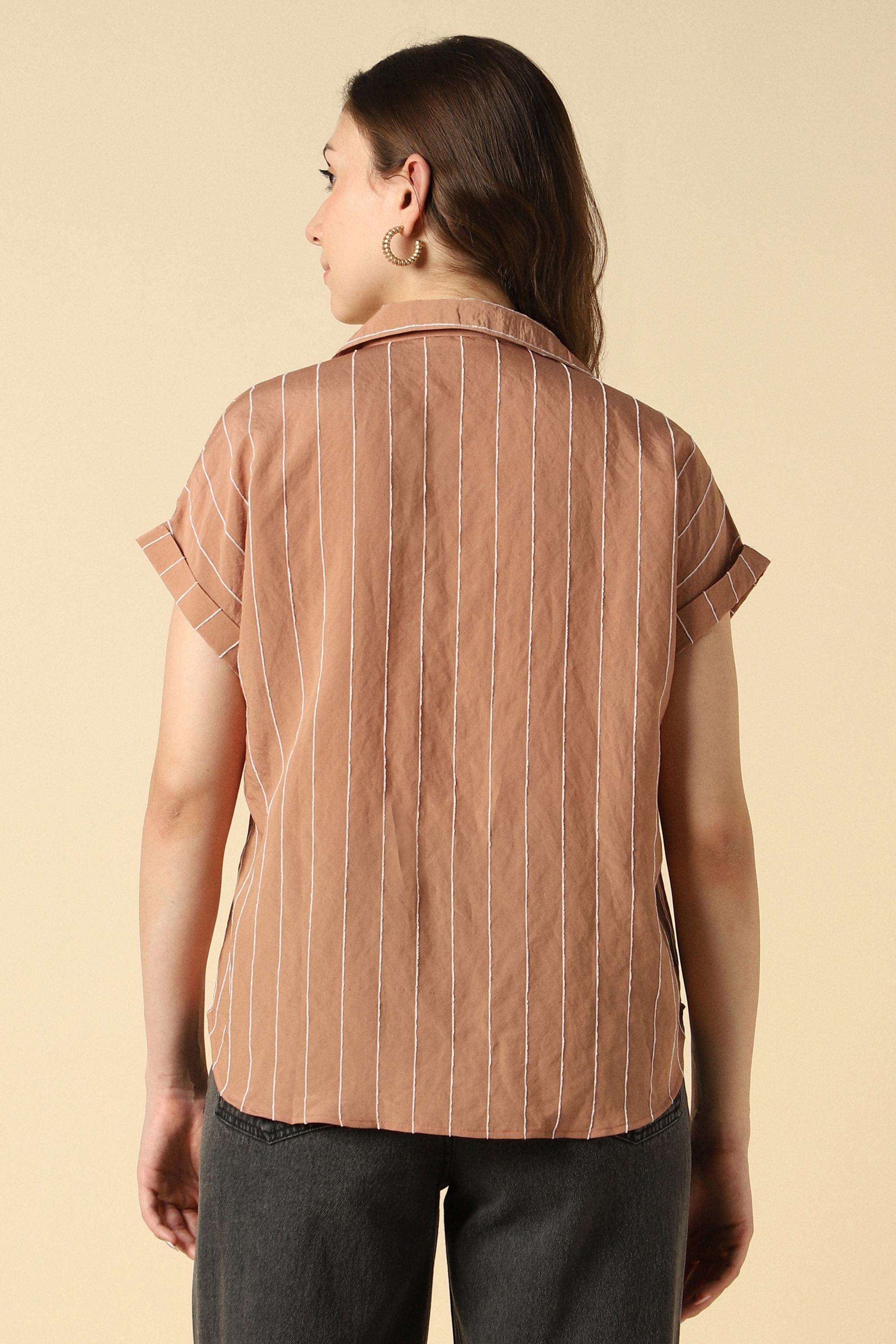 Stripes-Modal-Collared-Women-s-Top