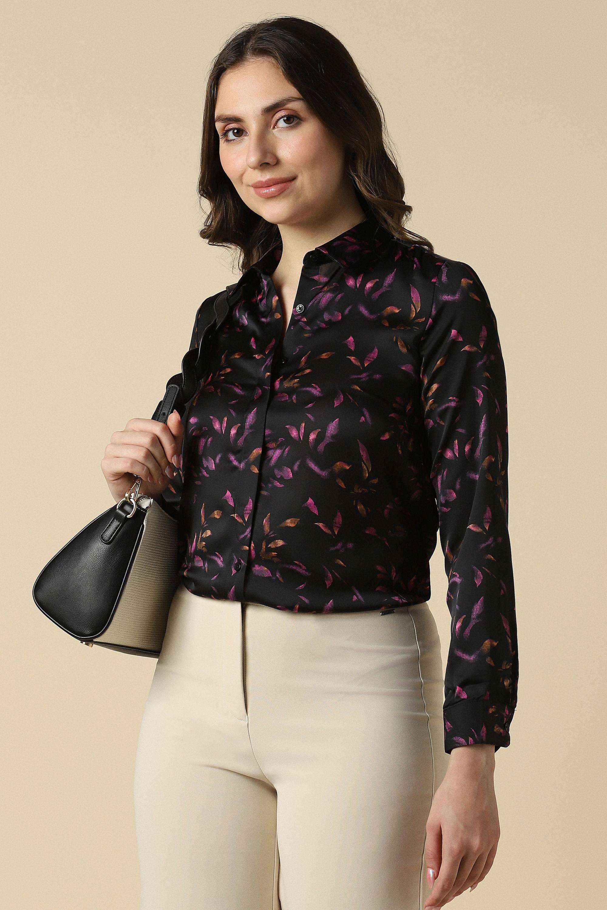 Printed-Polyester-Round-Neck-Women-s-Shirt