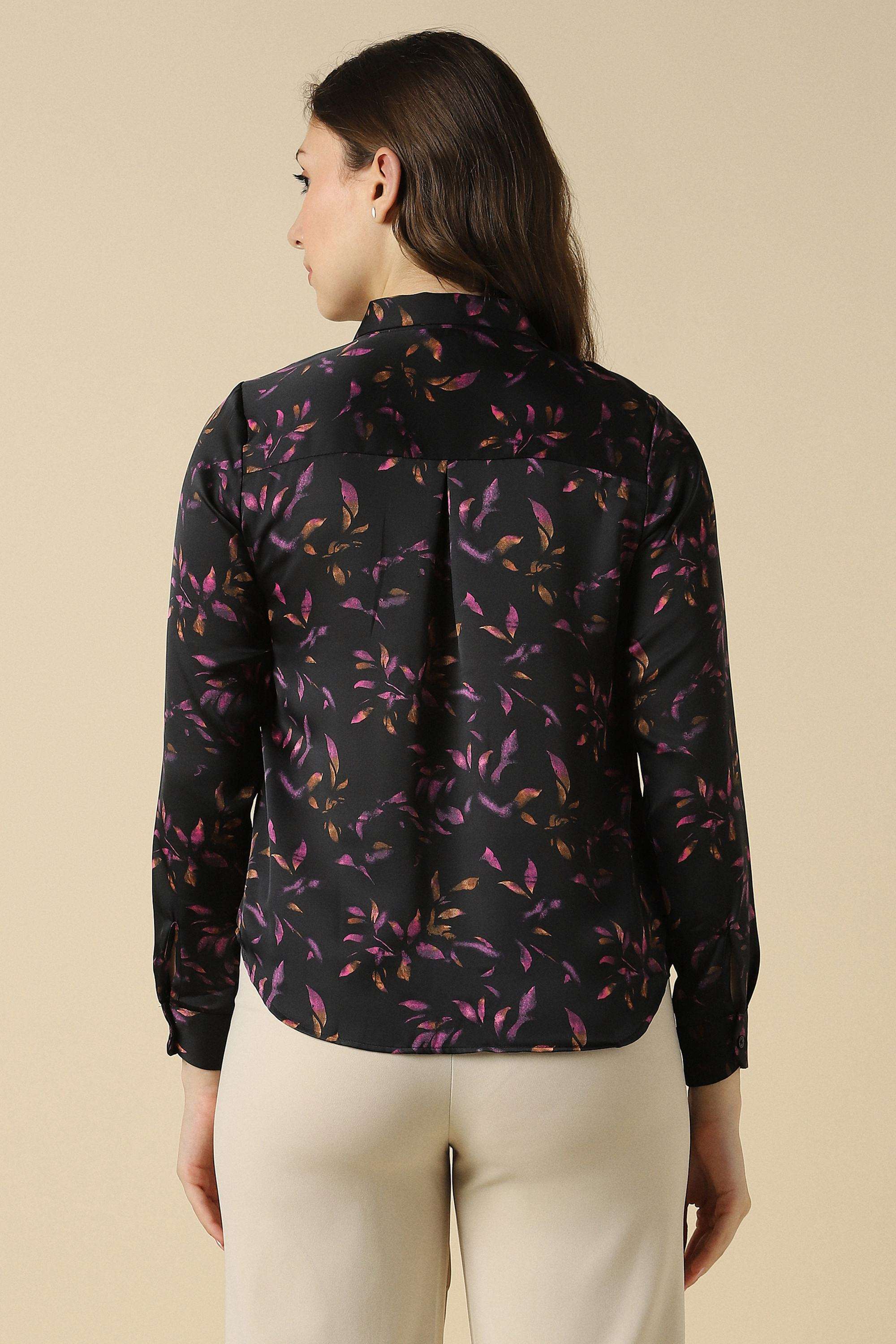 Printed-Polyester-Round-Neck-Women-s-Shirt