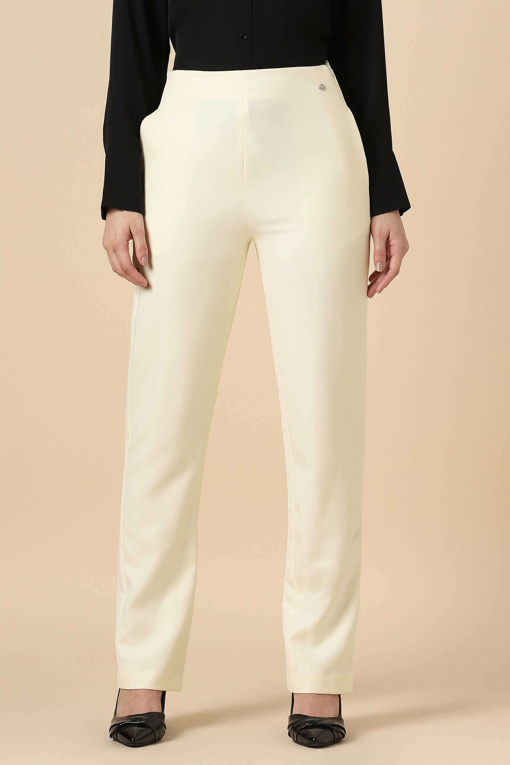 Solid-Regular-Fit-Polyester-Women-s-Formal-Wear-Trousers