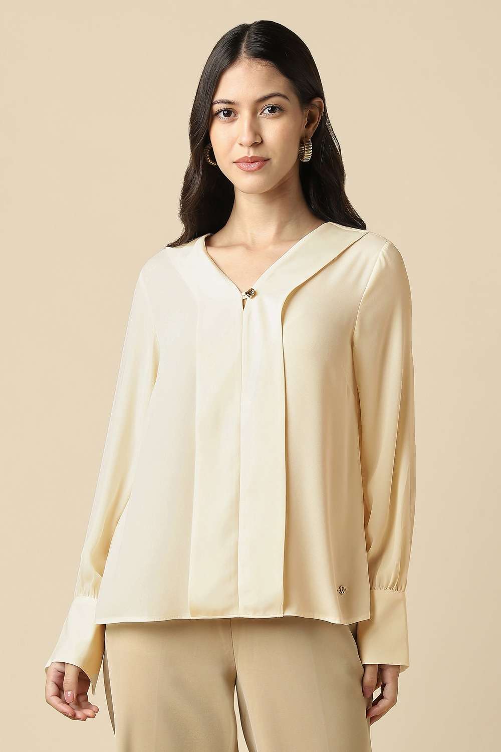 Polyester-Solid-Regular-Fit-Top