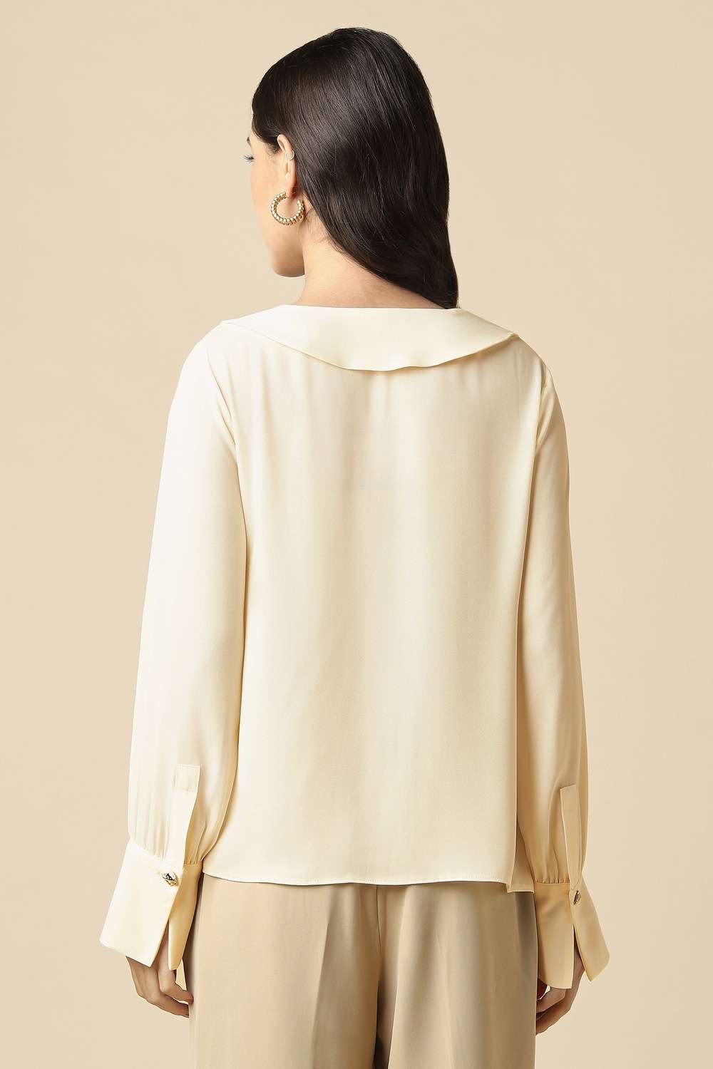 Solid-Polyester-Women-Top