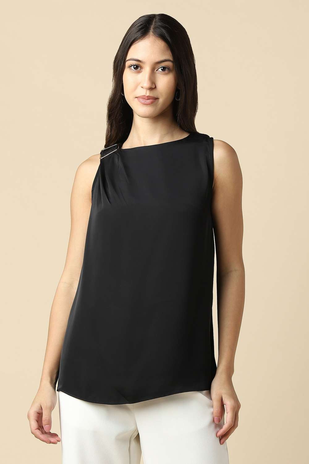 Polyester-Solid-Regular-Fit-Top