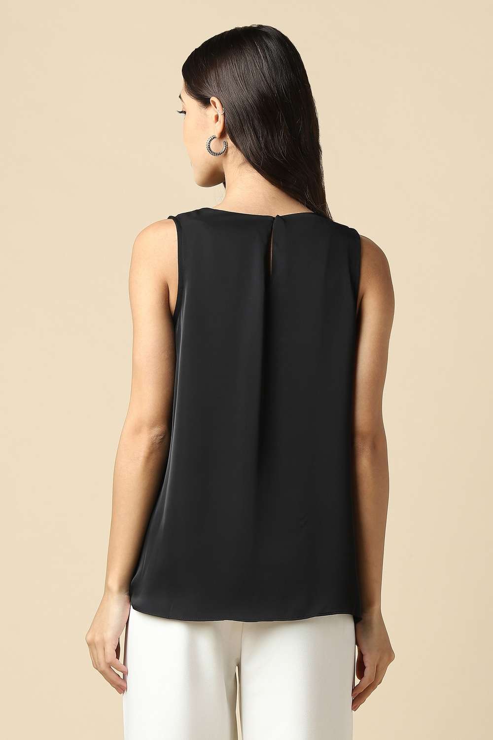 Solid-Polyester-Women-Top