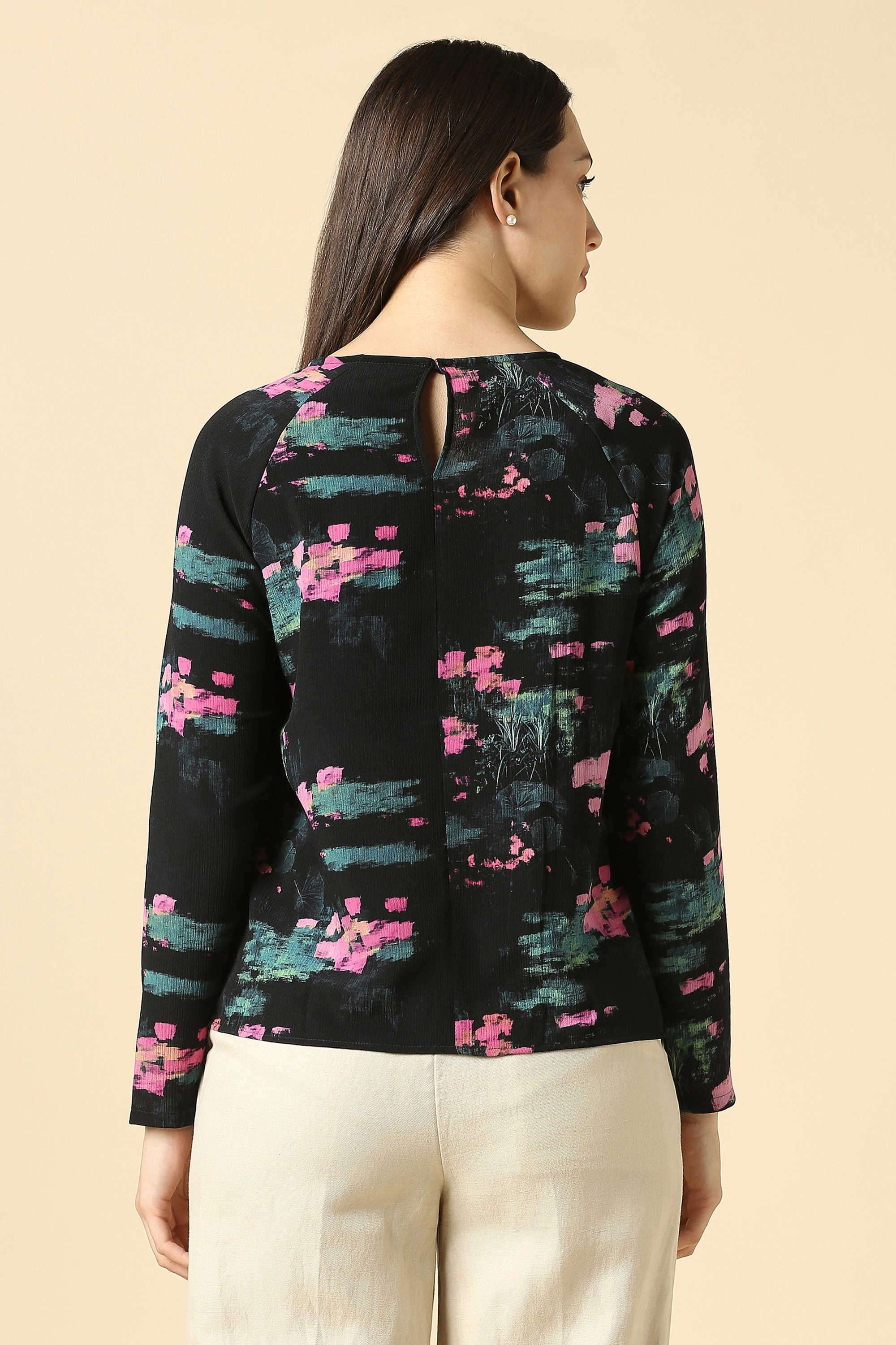 Printed-Polyester-Women-s-Formal-Wear-Top