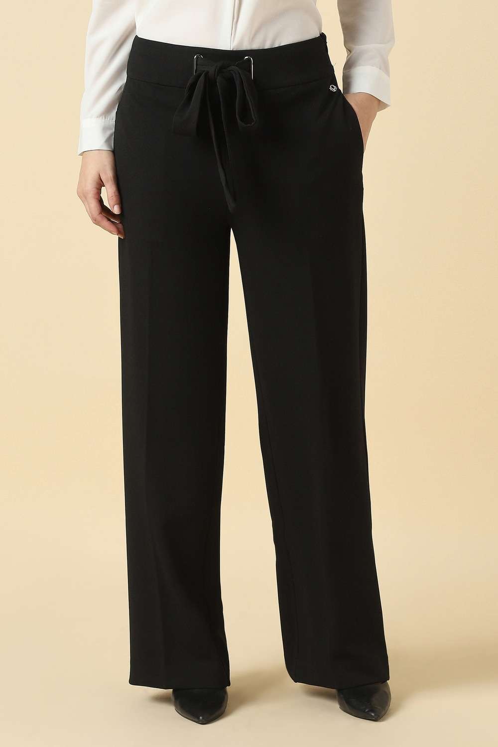 Polyester-Solid-Regular-Fit-Trousers