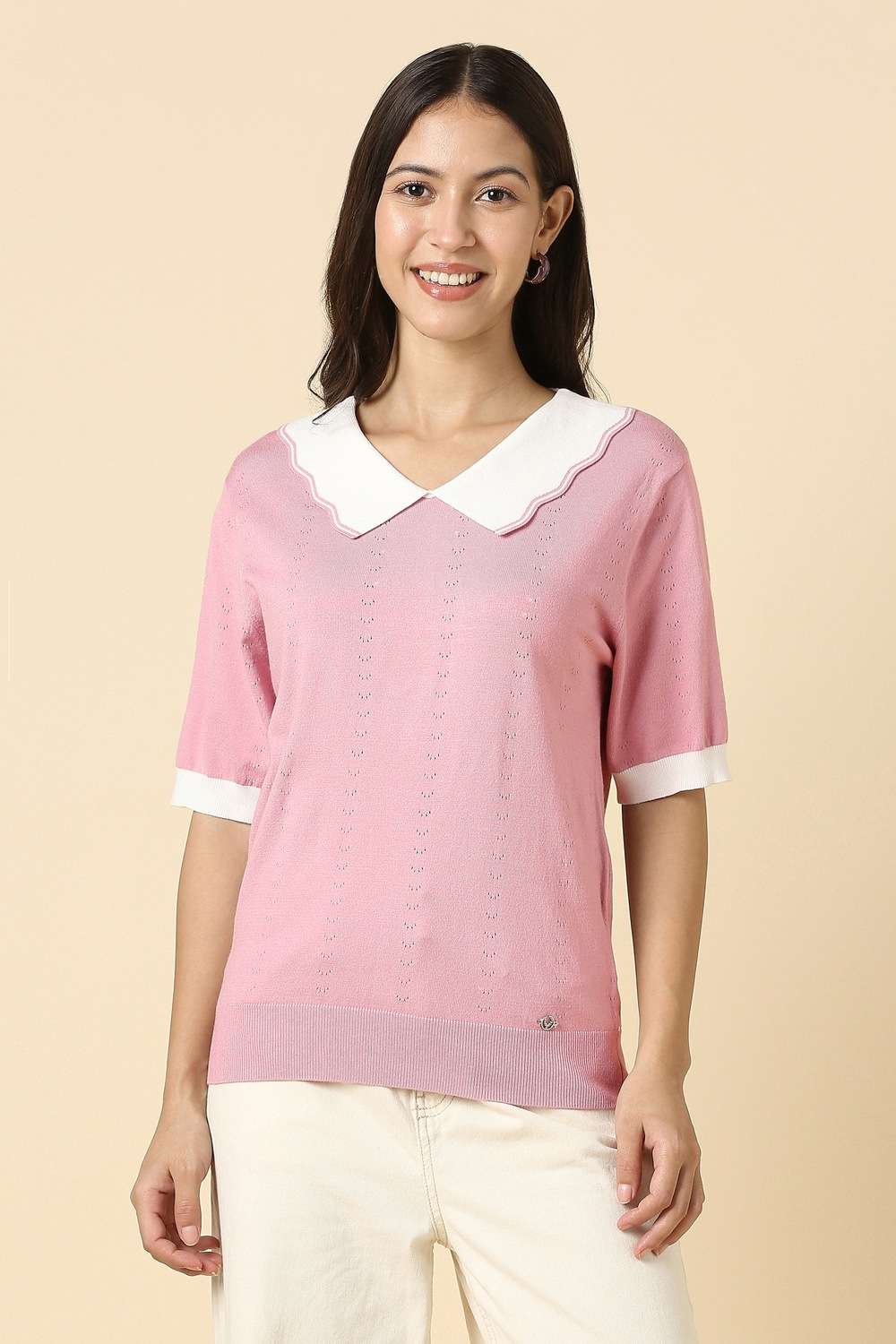 Blended-Fabric-Solid-Regular-Fit-Top