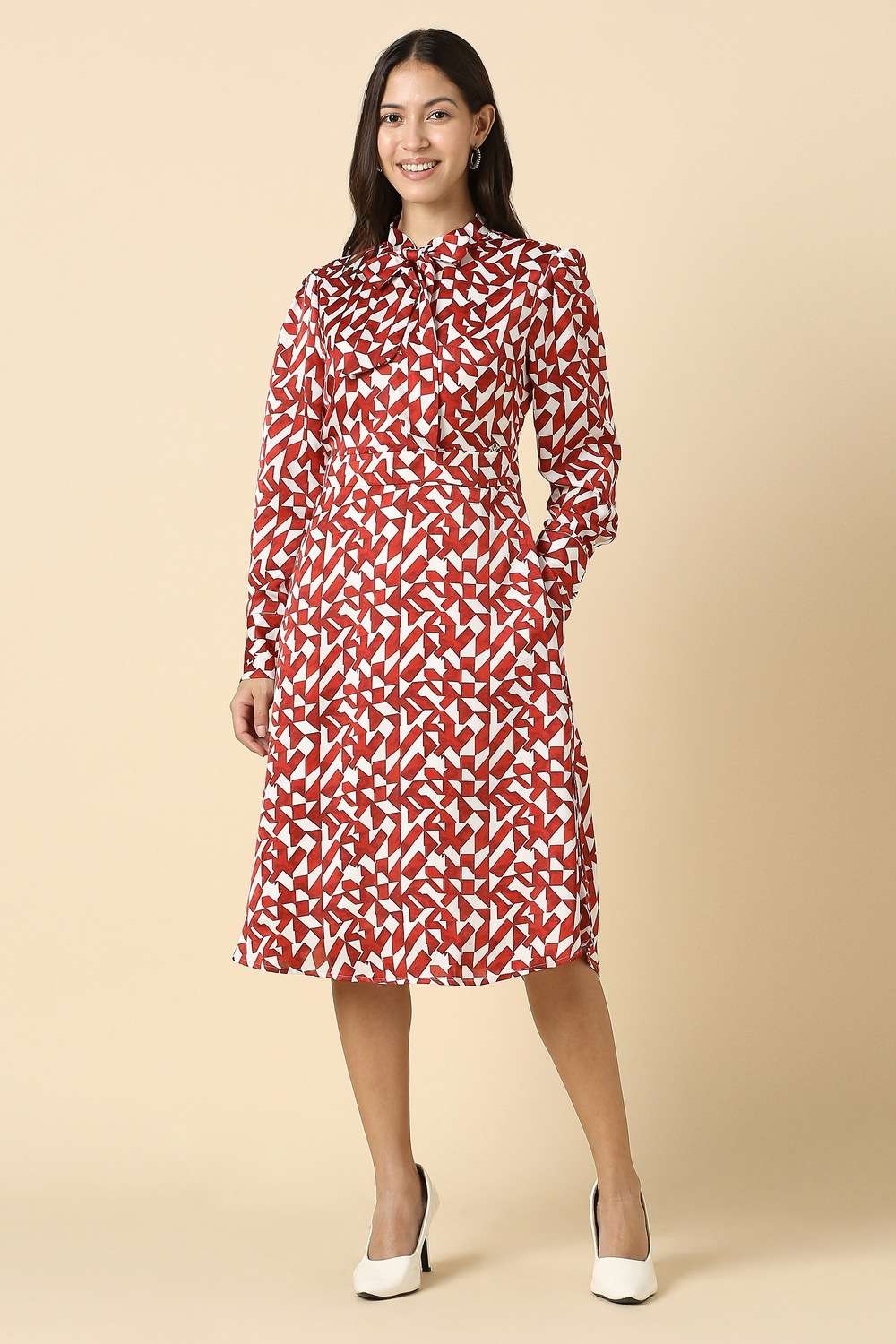 Polyester-Printed-Regular-Fit-Dress