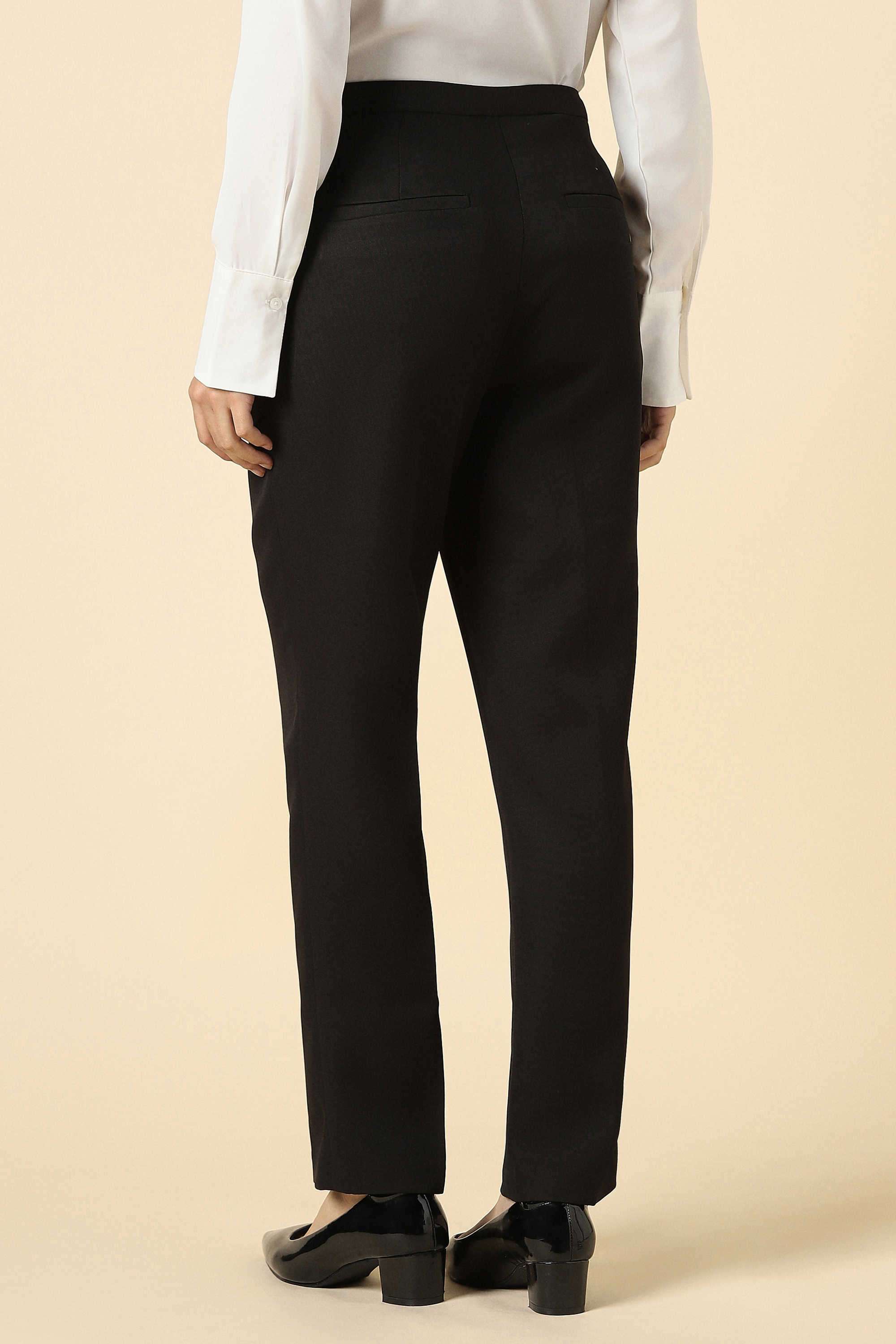 Solid-Slim-Fit-Polyester-Women-s-Formal-Wear-Trousers