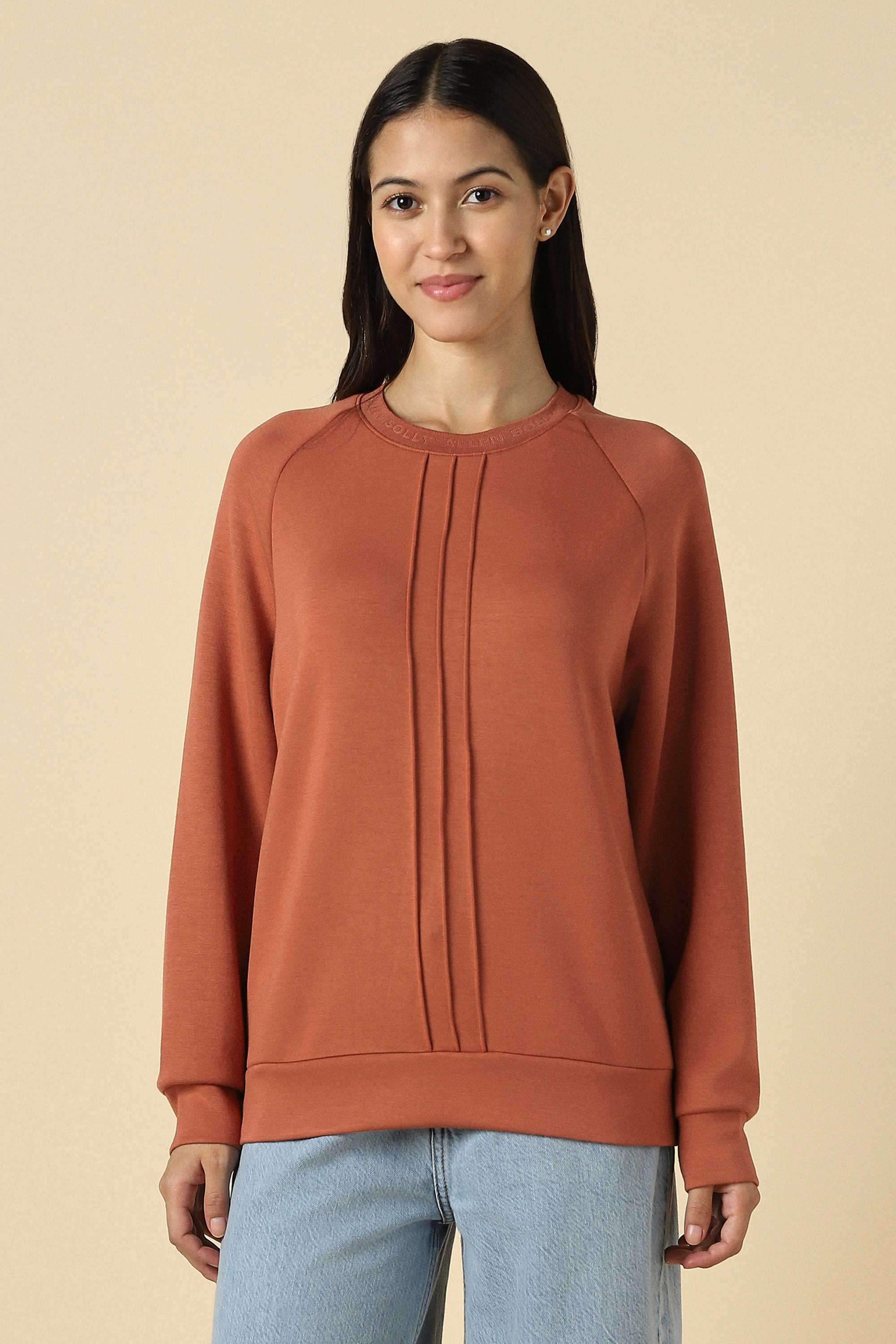 Solid-Rayon-Women-s-Casual-Wear-Sweatshirt