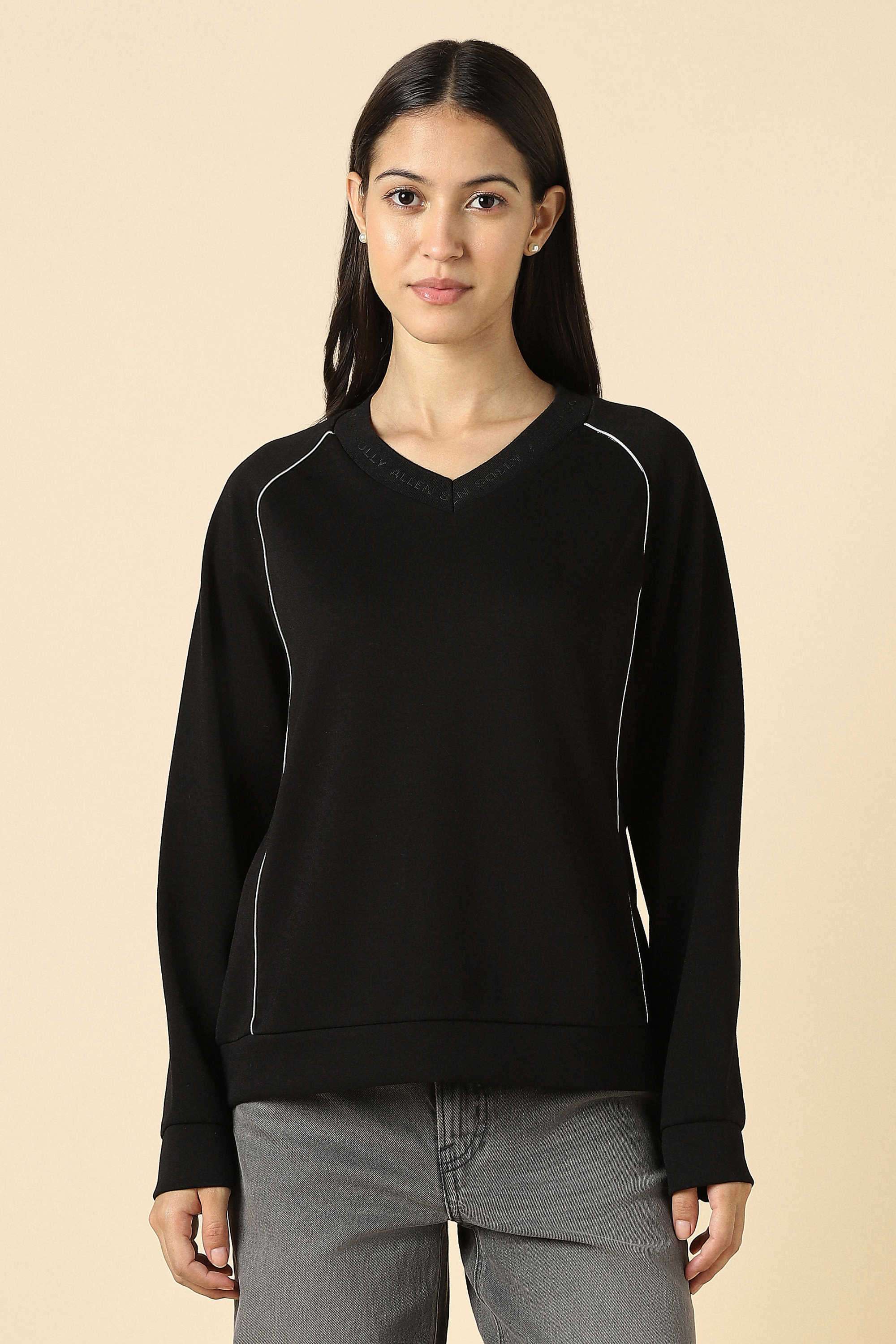 Solid-Rayon-Women-s-Casual-Wear-Sweatshirt
