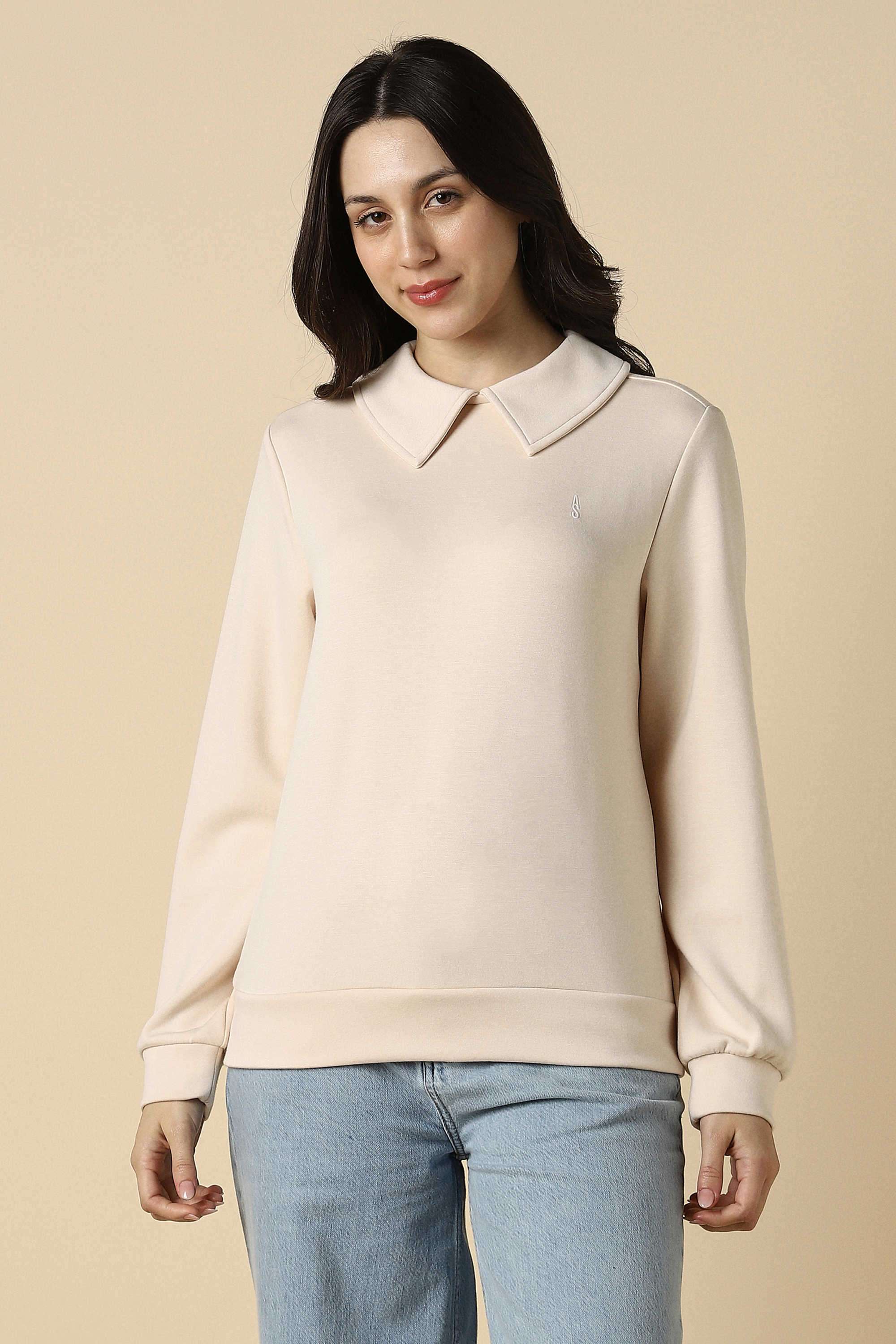 Solid-Rayon-Women-s-Casual-Wear-Sweatshirt