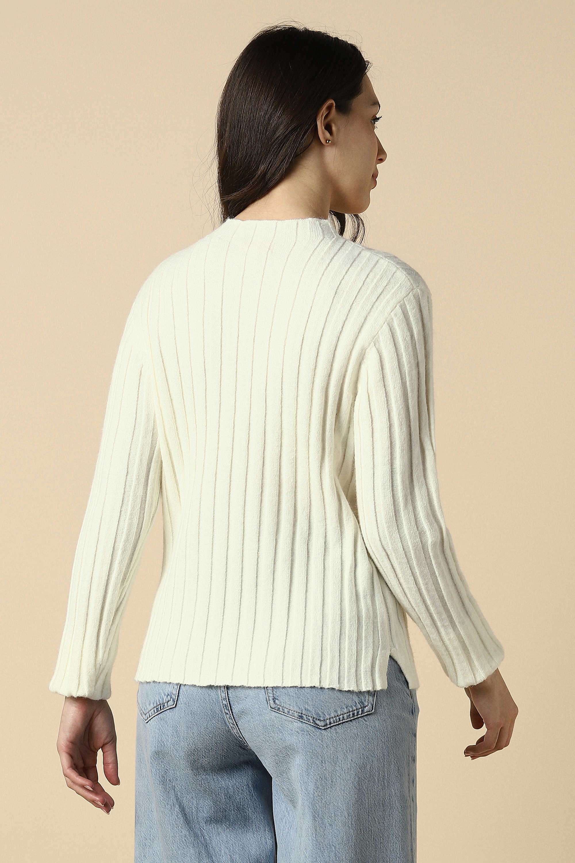 Solid-Polyester-Women-s-Casual-Wear-Sweater