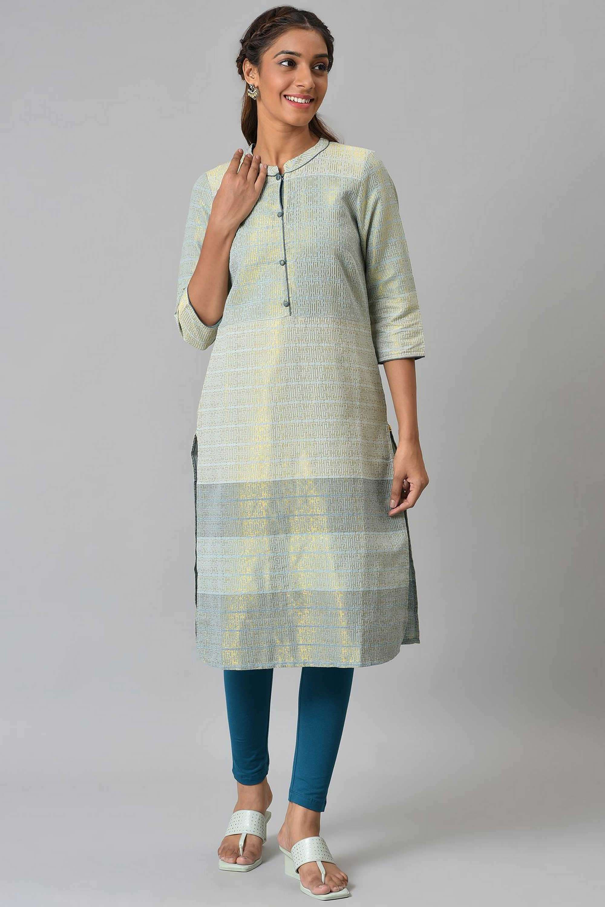 Textured-Blended-Fabric-Women-s-Festive-Wear-Kurta