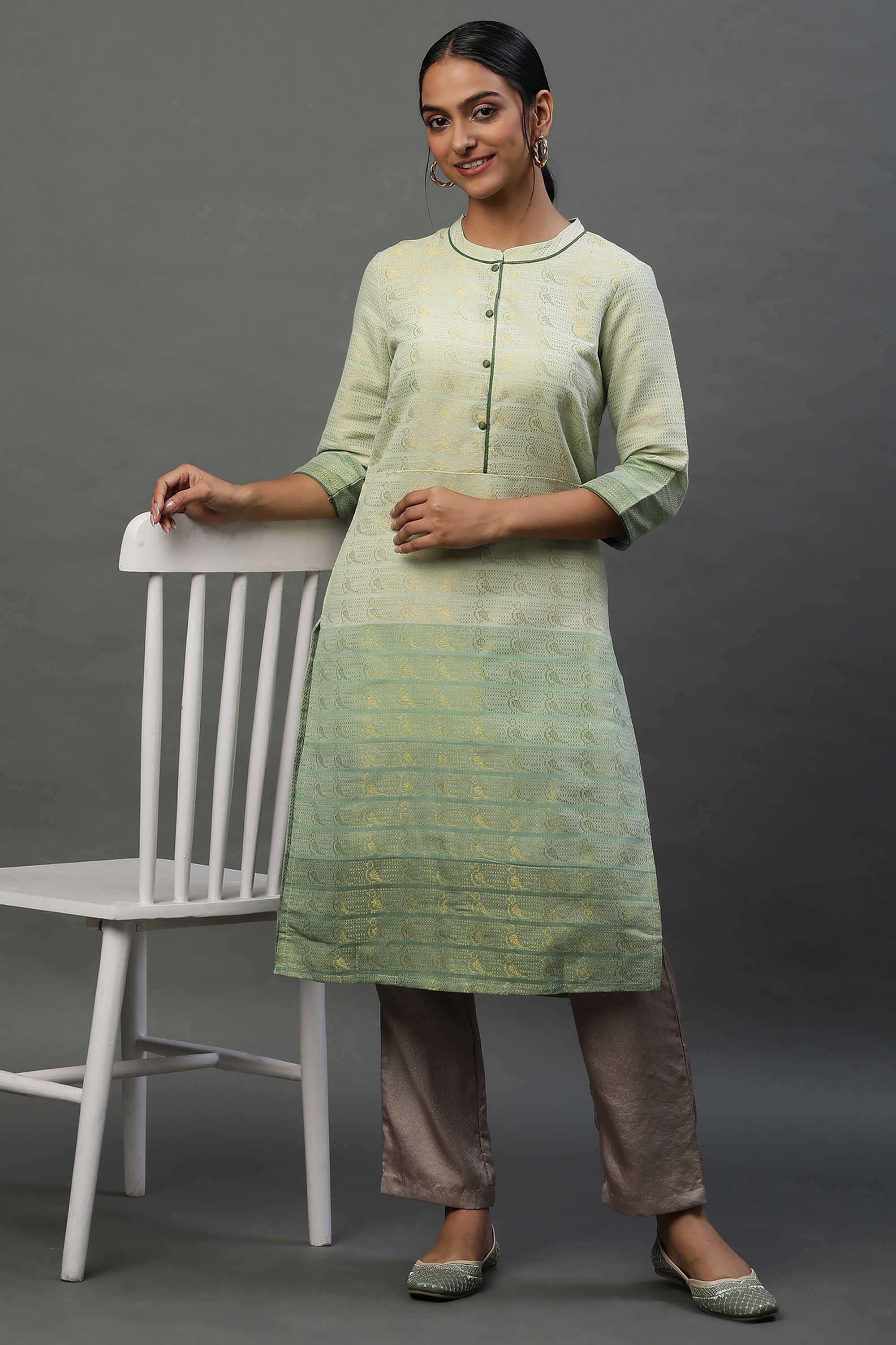Textured-Blended-Fabric-Women-s-Festive-Wear-Kurta
