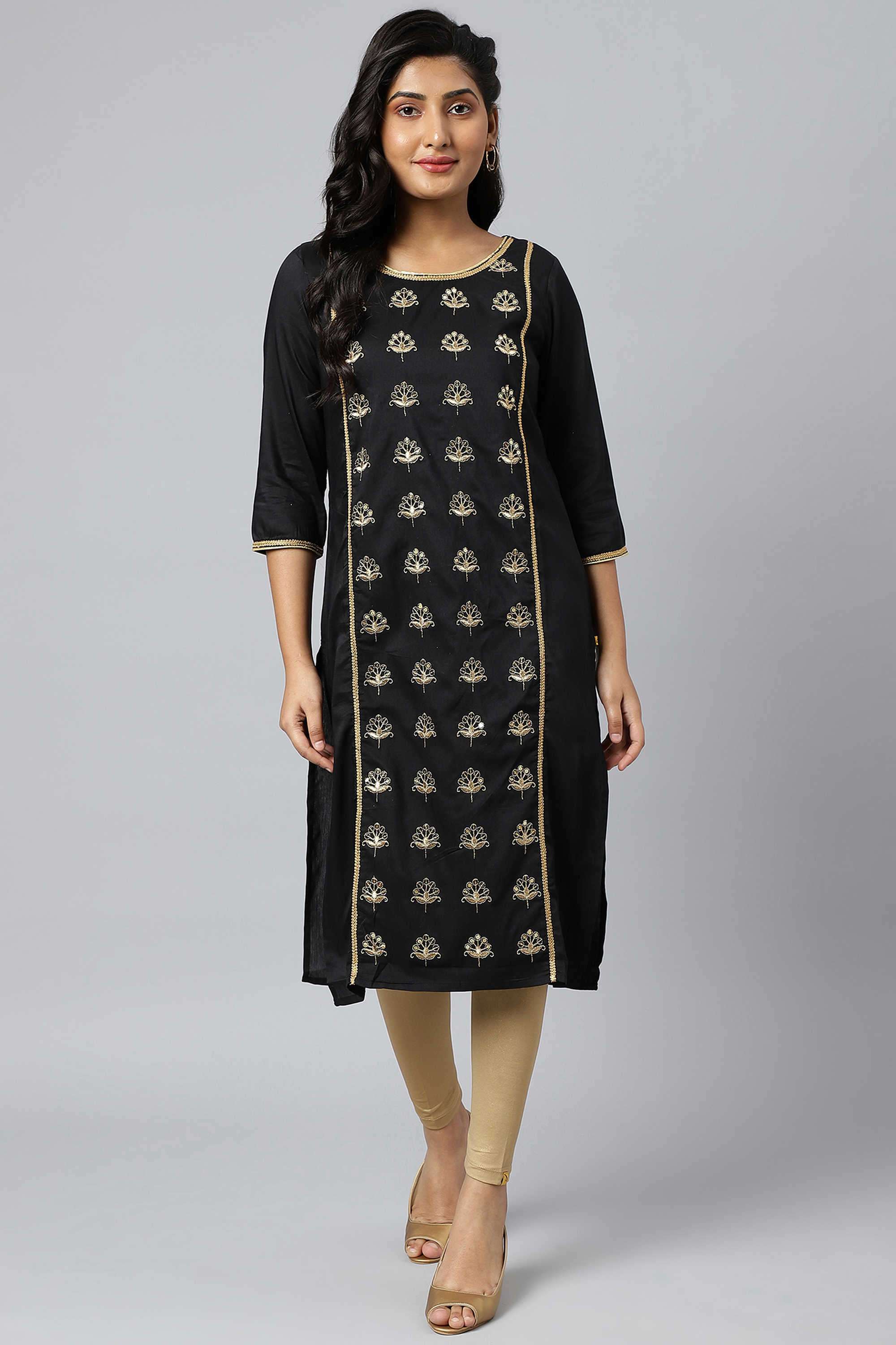 Solid-Blended-Fabric-Women-s-Festive-Wear-Kurta
