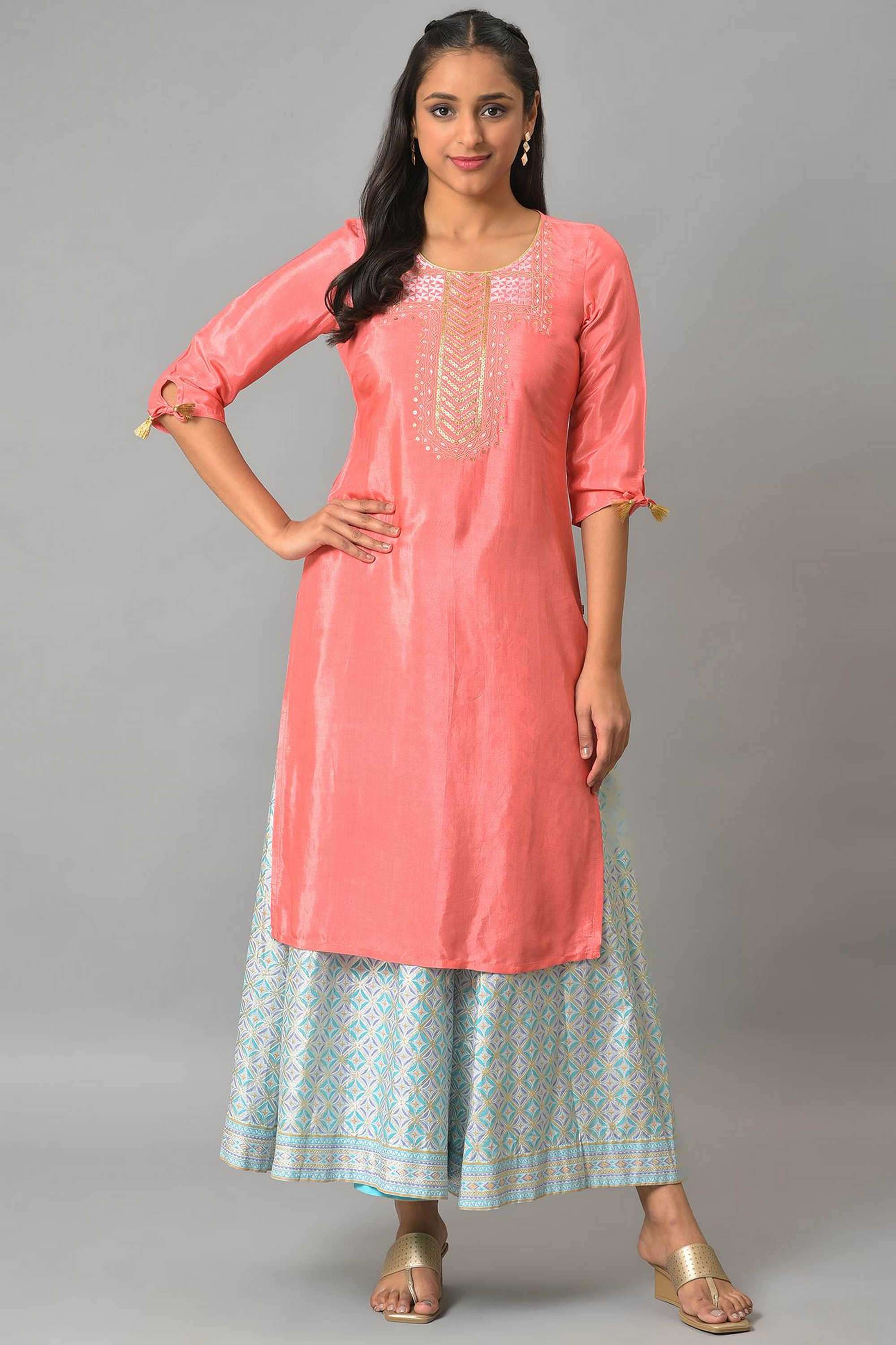 Textured-Blended-Fabric-Women-s-Festive-Wear-Kurta