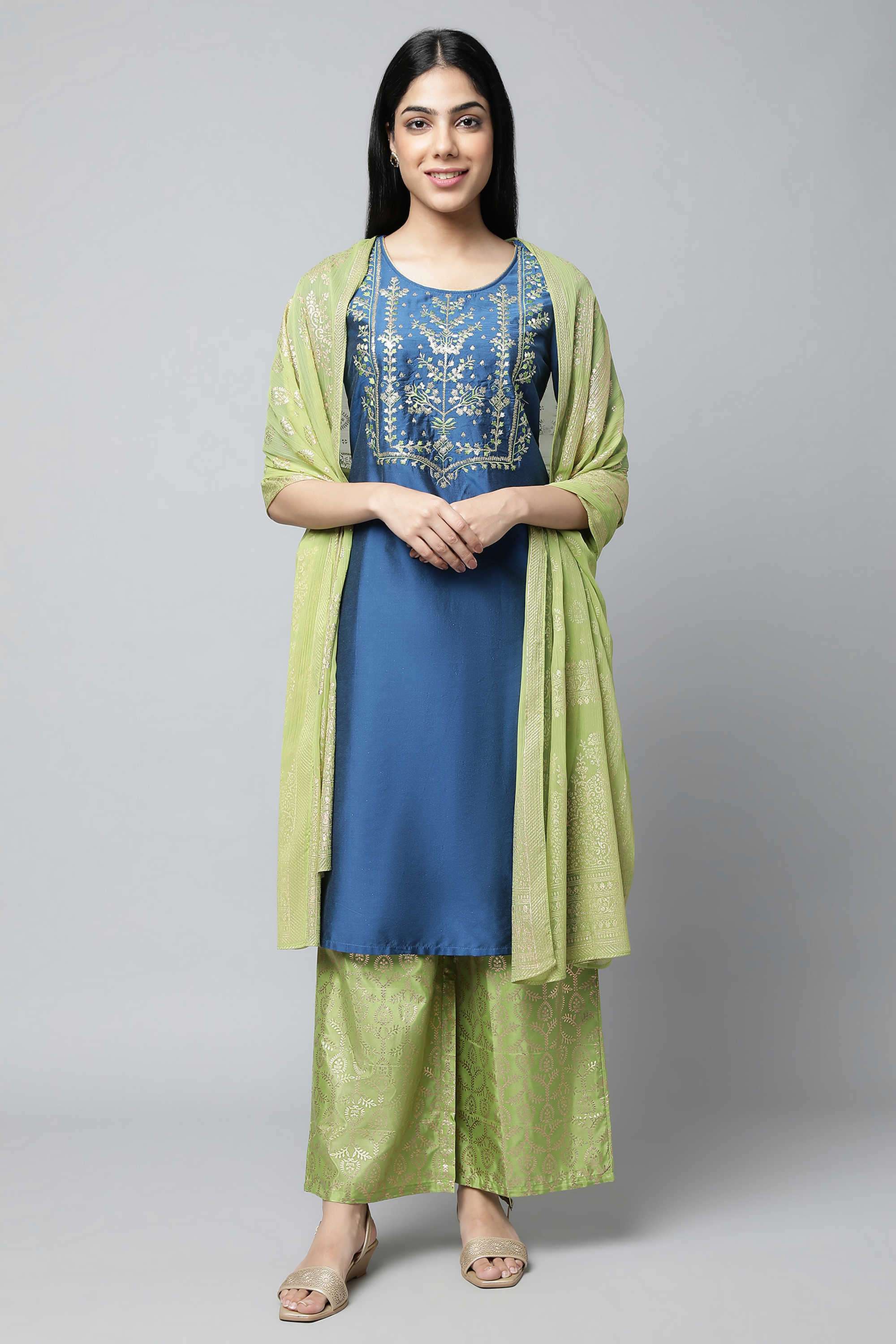 Embroidered-Blended-Fabric-Women-s-Festive-Wear-Kurta
