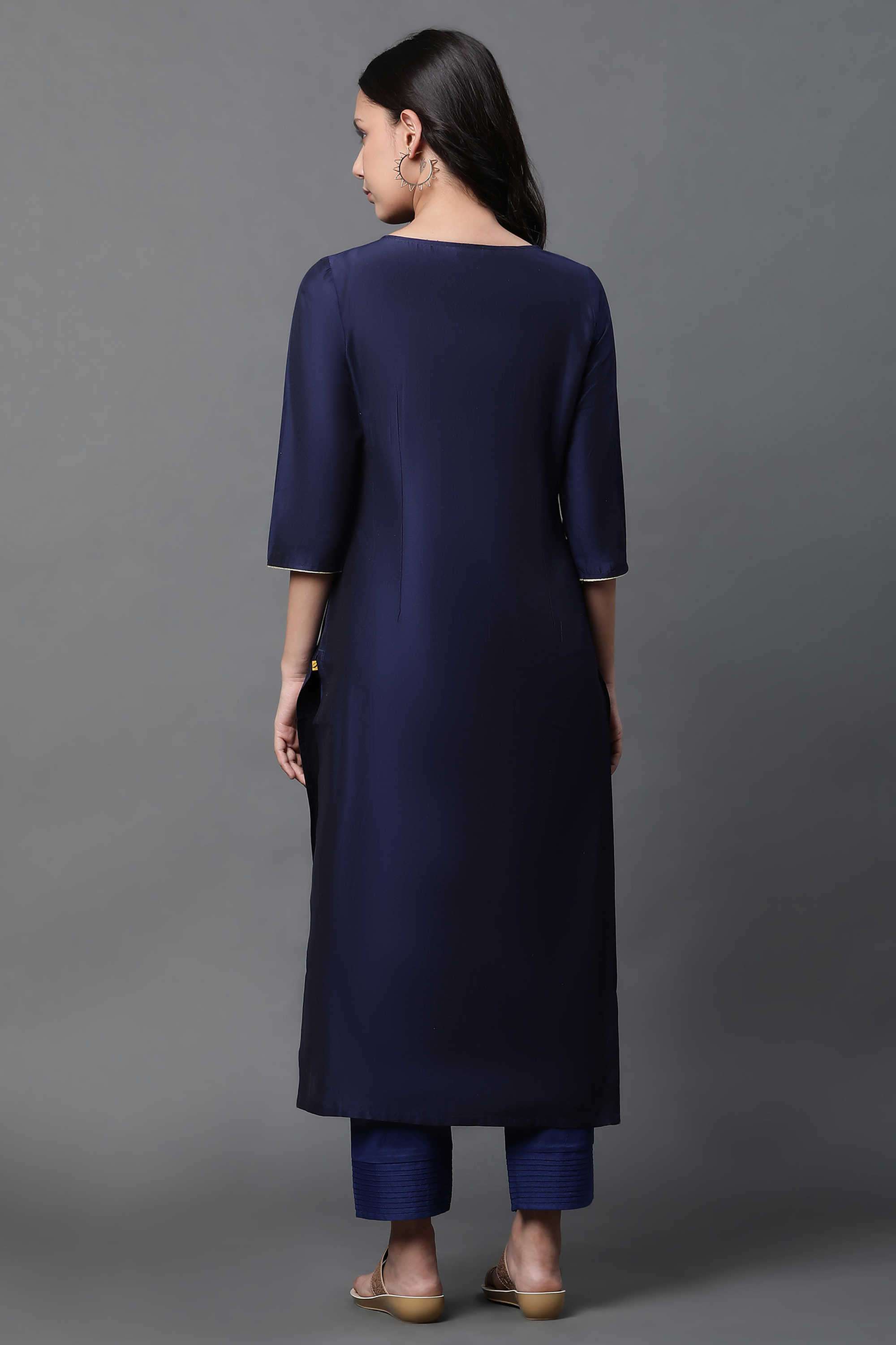 Textured-Blended-Fabric-Women-Festive-Wear-Kurta