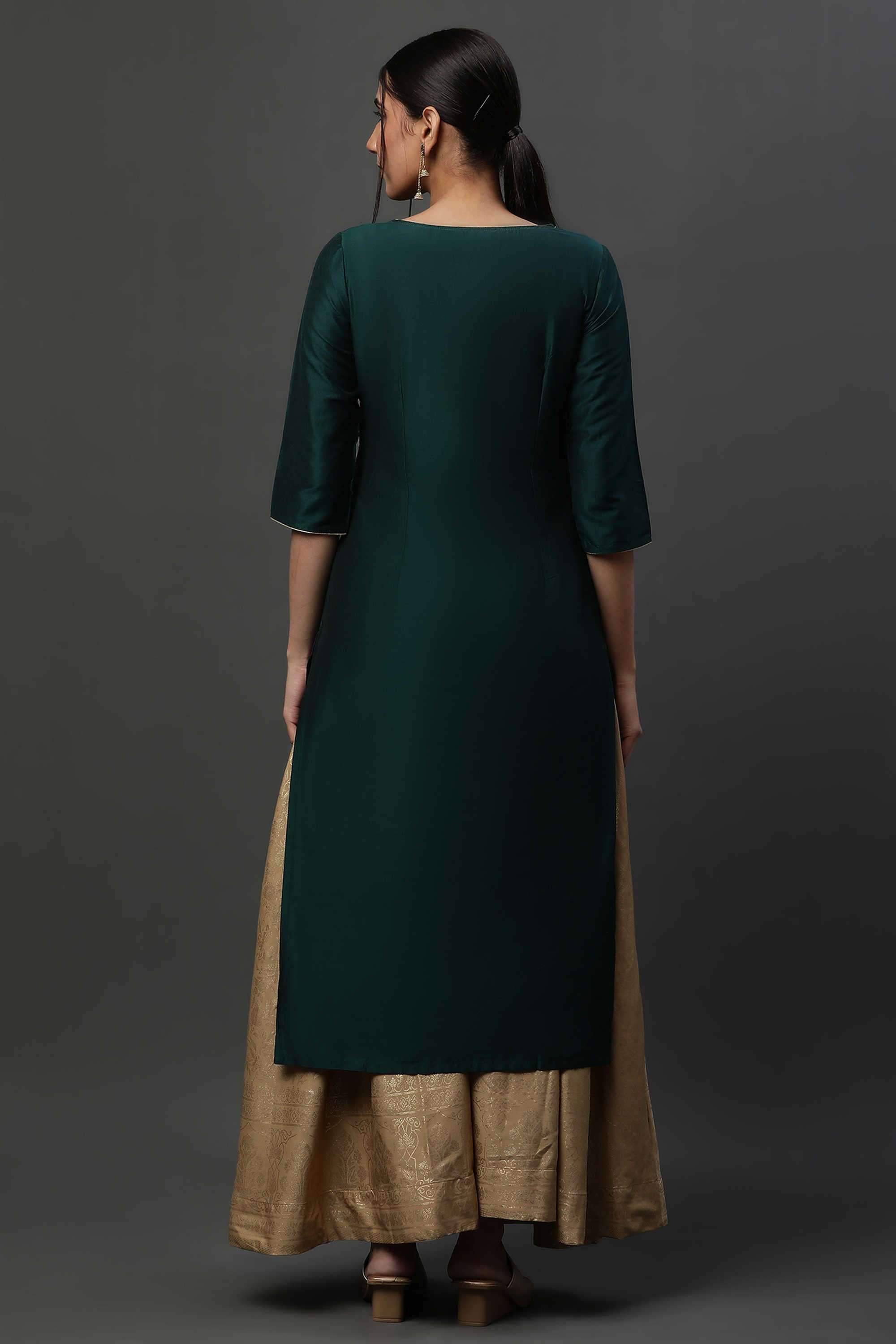 Textured-Blended-Fabric-Women-s-Festive-Wear-Kurta