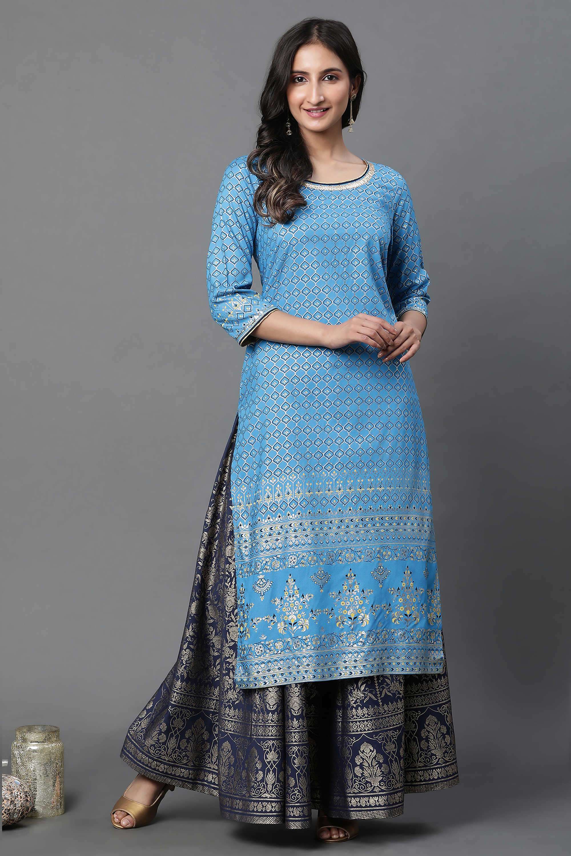 Printed-Viscose-Women-s-Festive-Wear-Kurta