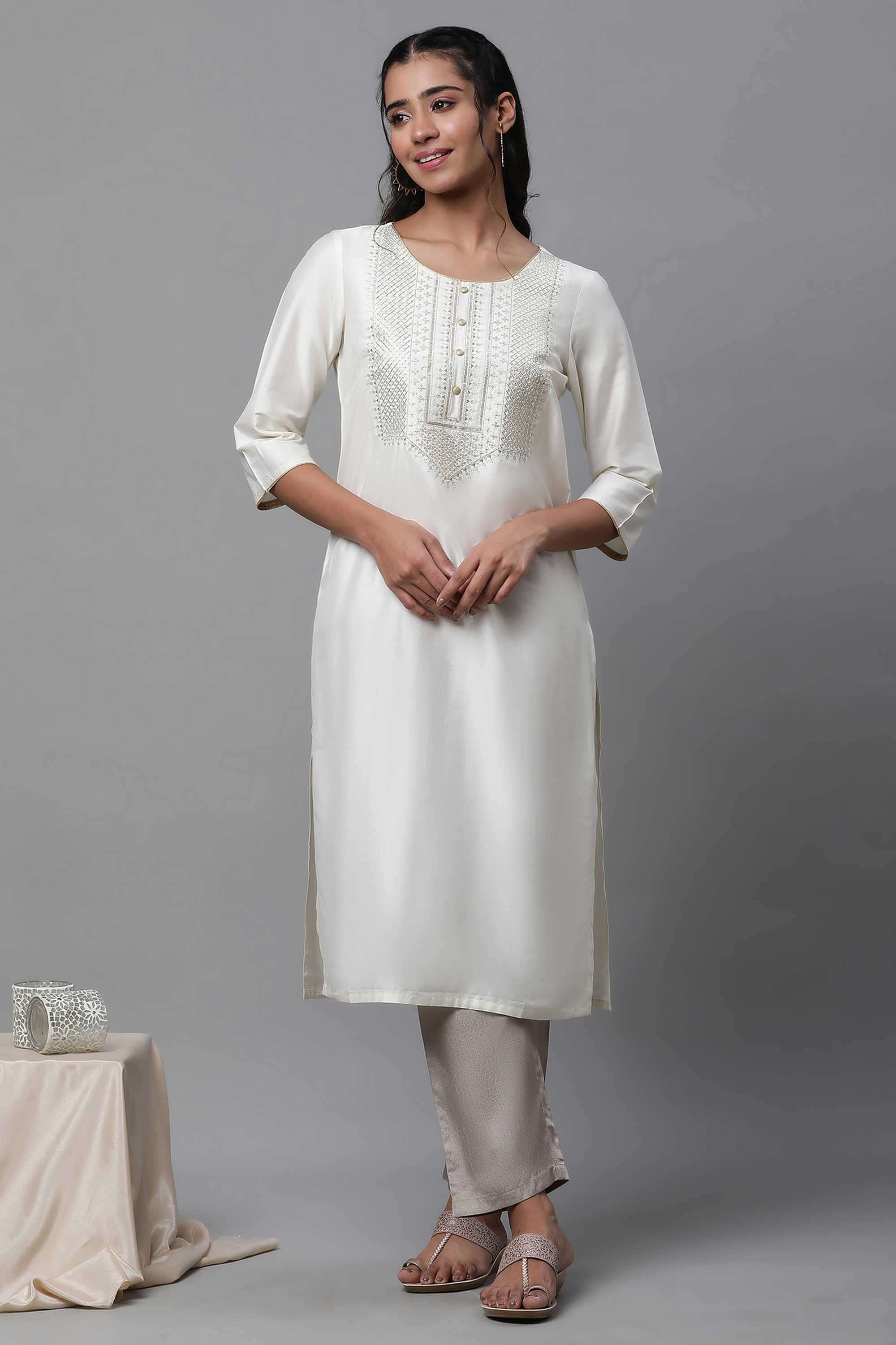Embroidered-Blended-Fabric-Women-s-Festive-Wear-Kurta