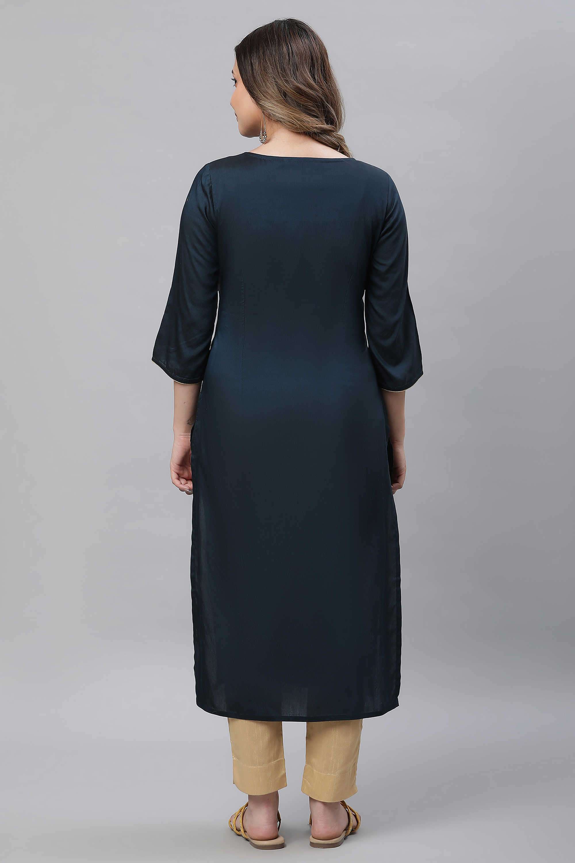 Embroidered-Blended-Fabric-Women-s-Festive-Wear-Kurta