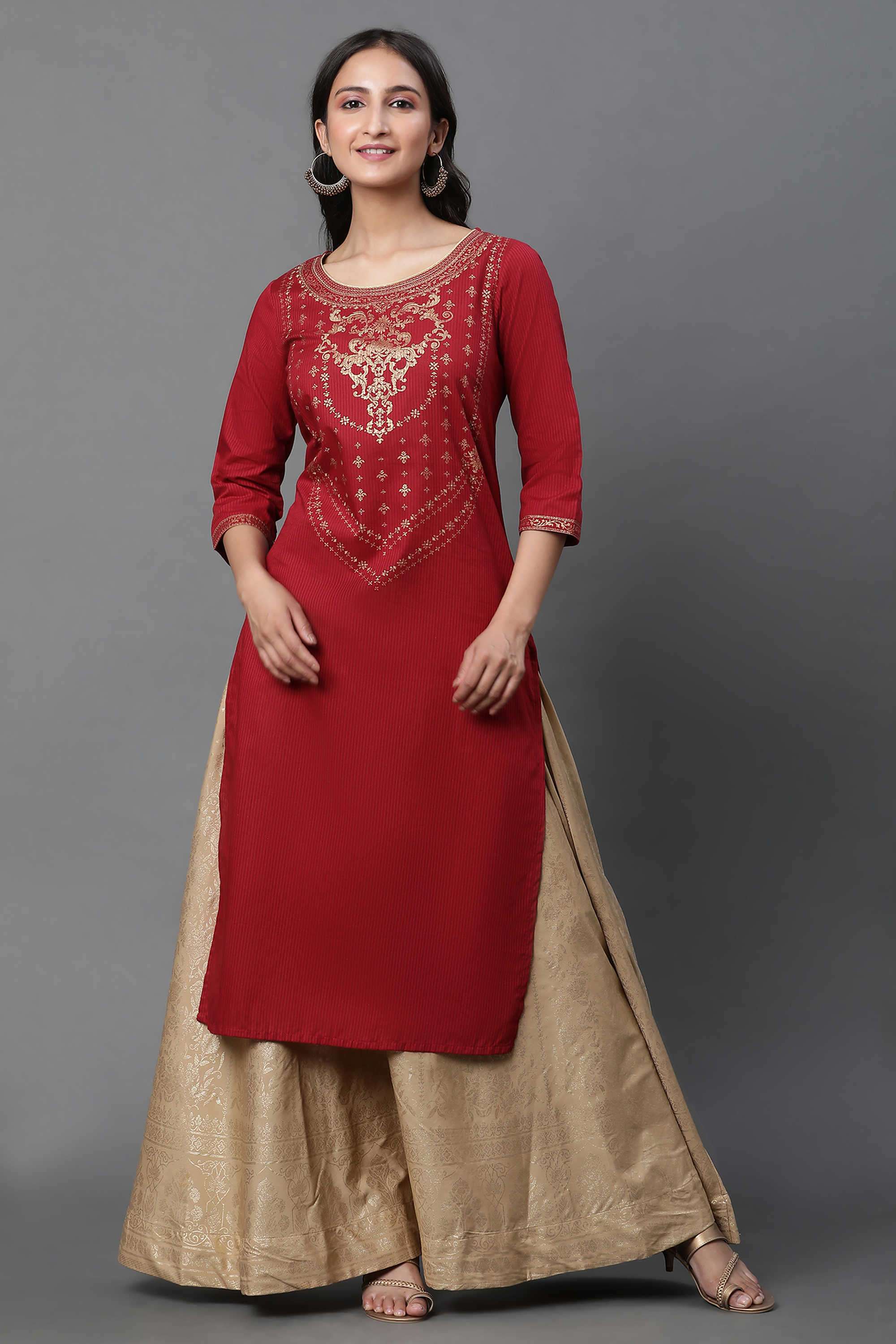 Abstract-Cotton-Women-s-Festive-Wear-Kurta