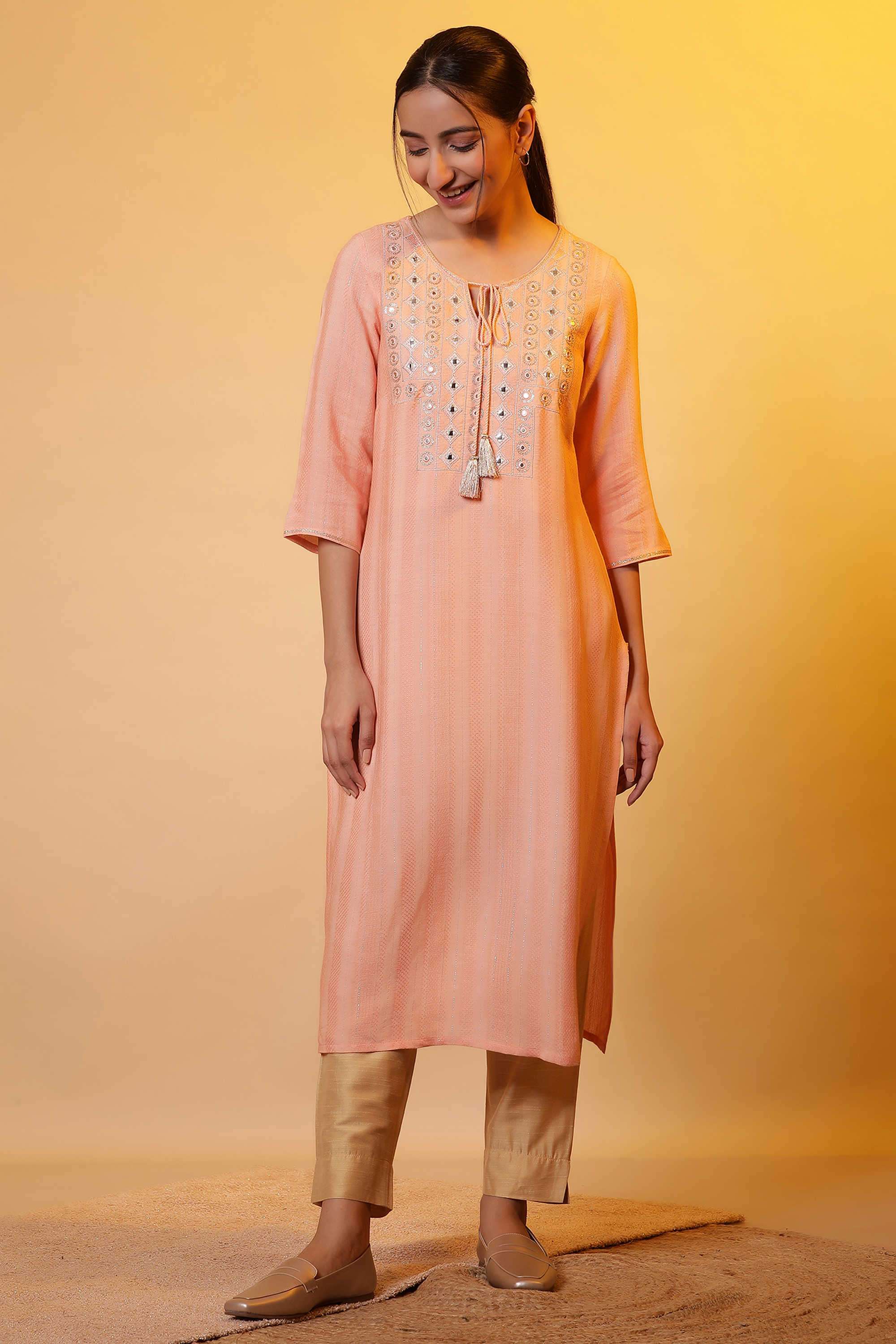 Solid-Viscose-Women-s-Festive-Wear-Kurta