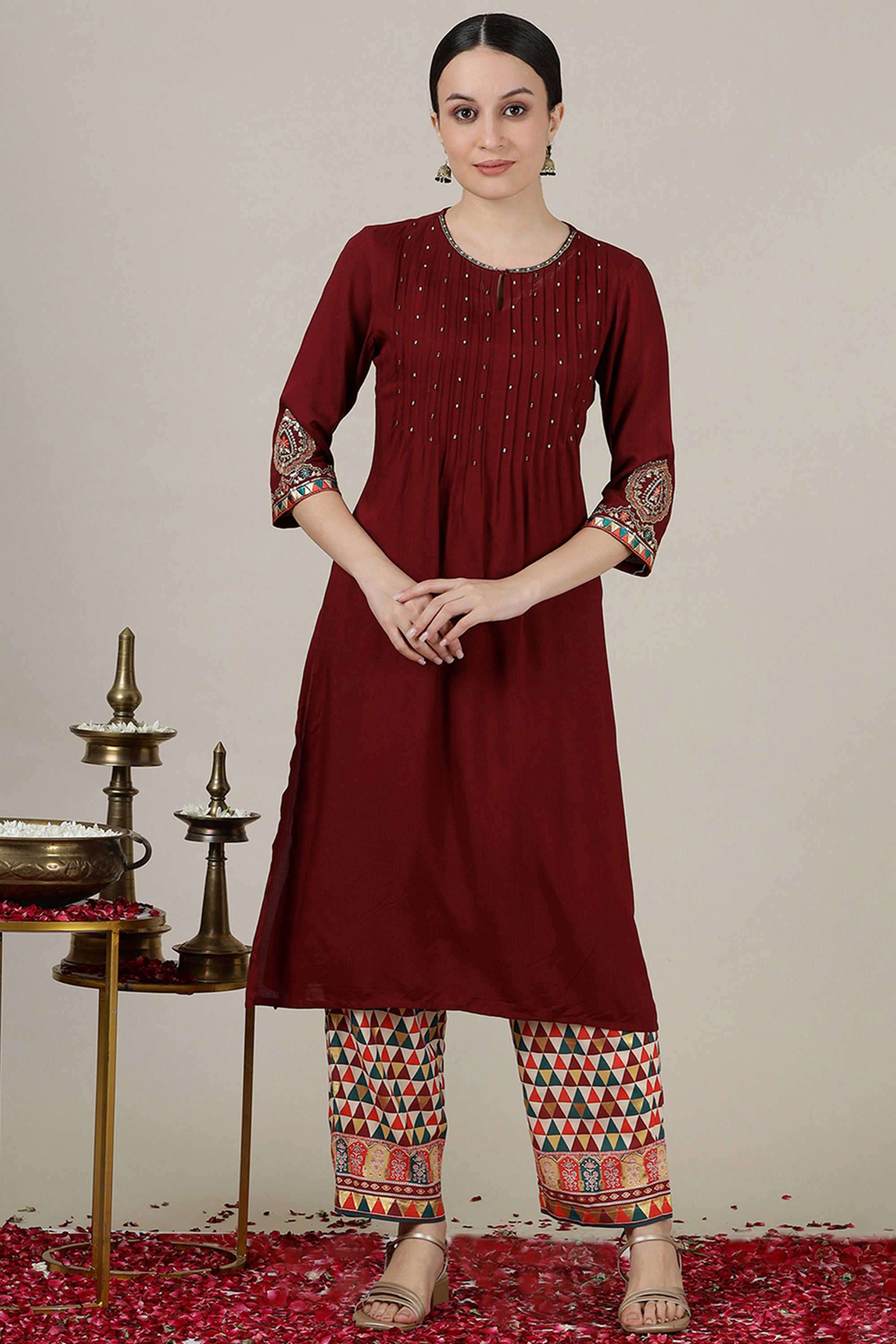 Solid-Viscose-Women-s-Festive-Wear-Kurta