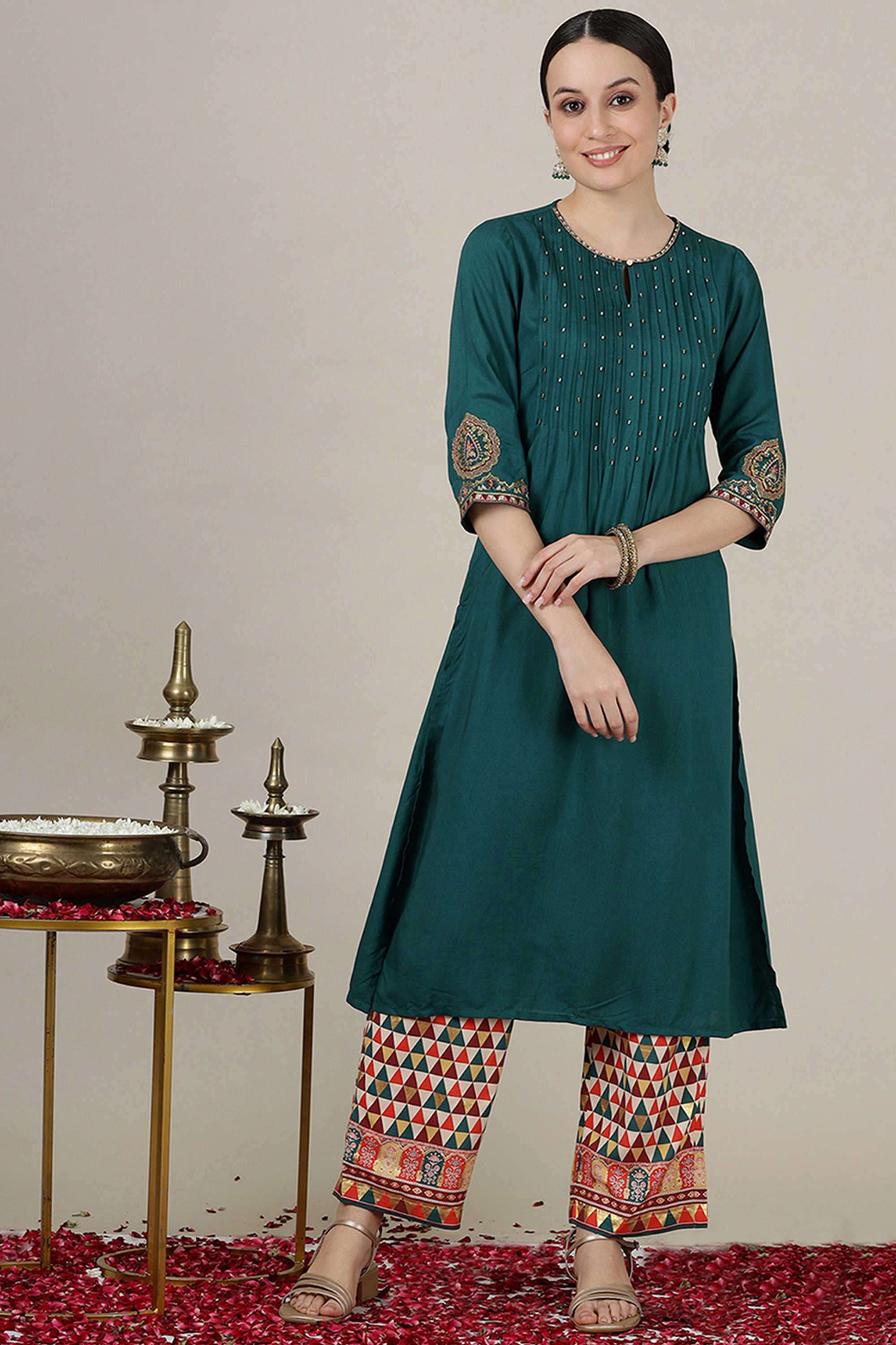 Solid-Viscose-Women-s-Festive-Wear-Kurta
