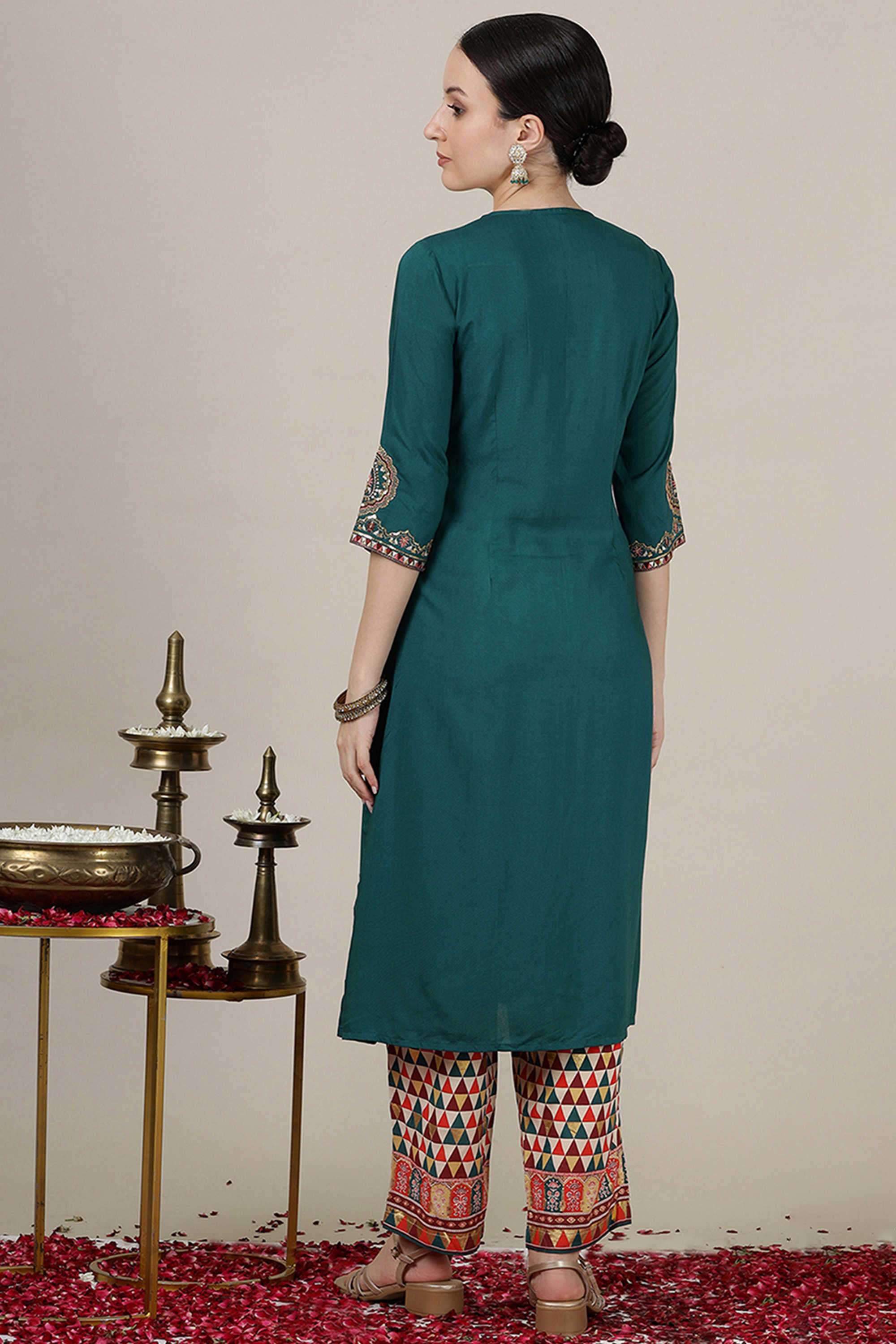 Solid-Viscose-Women-s-Festive-Wear-Kurta