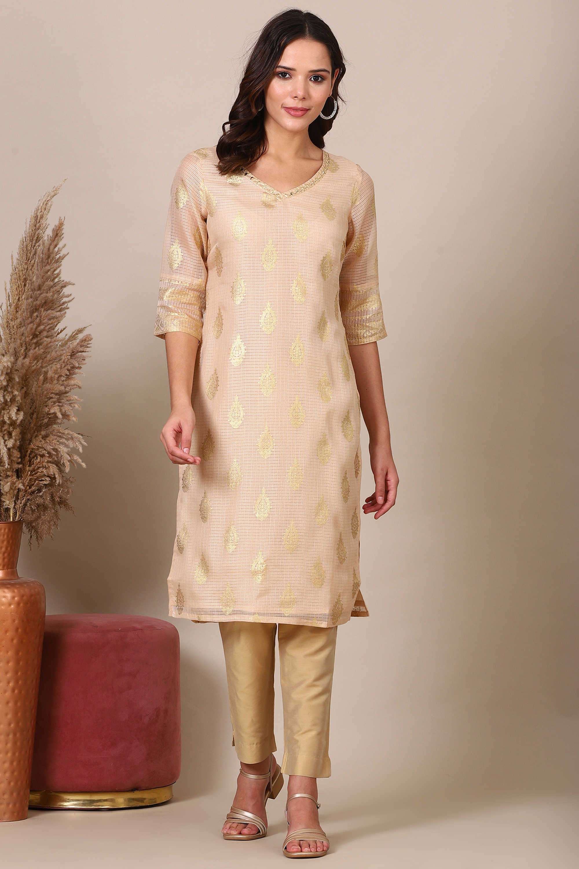 Abstract-Polyester-Women-s-Festive-Wear-Kurta