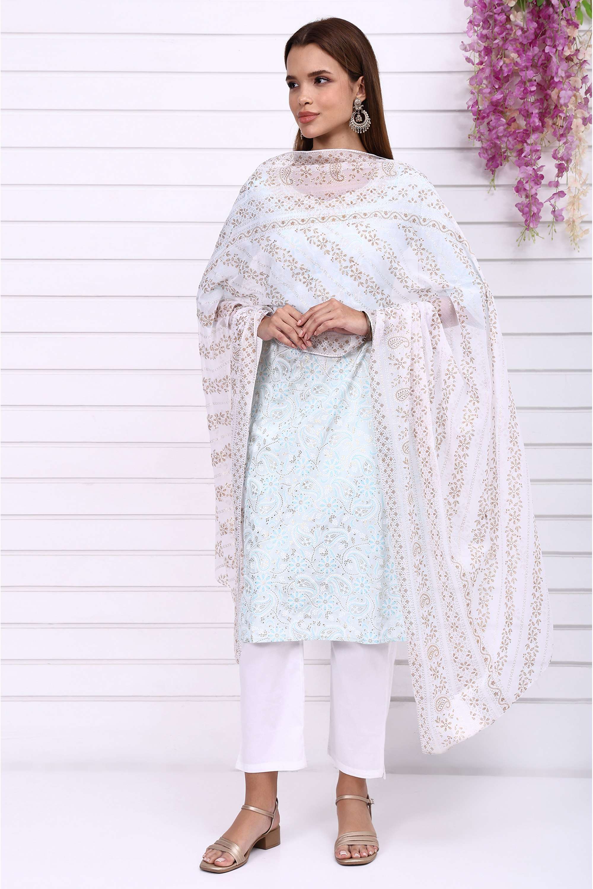 Floral-Viscose-Sweetheart-Neck-Women-Fusion-Wear-Kurta