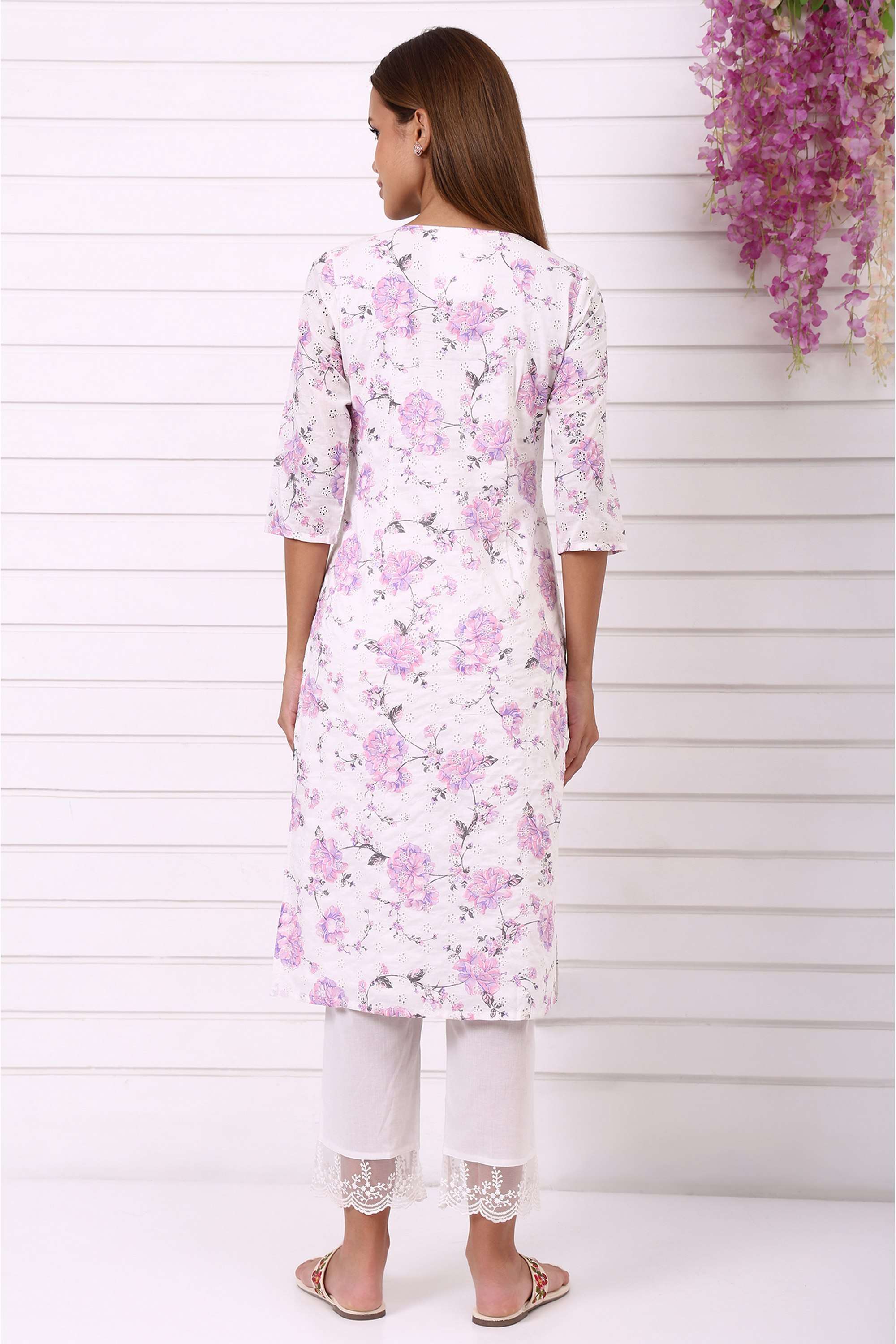 Embroidered-Cotton-Round-Neck-Women-s-Fusion-Wear-Kurta