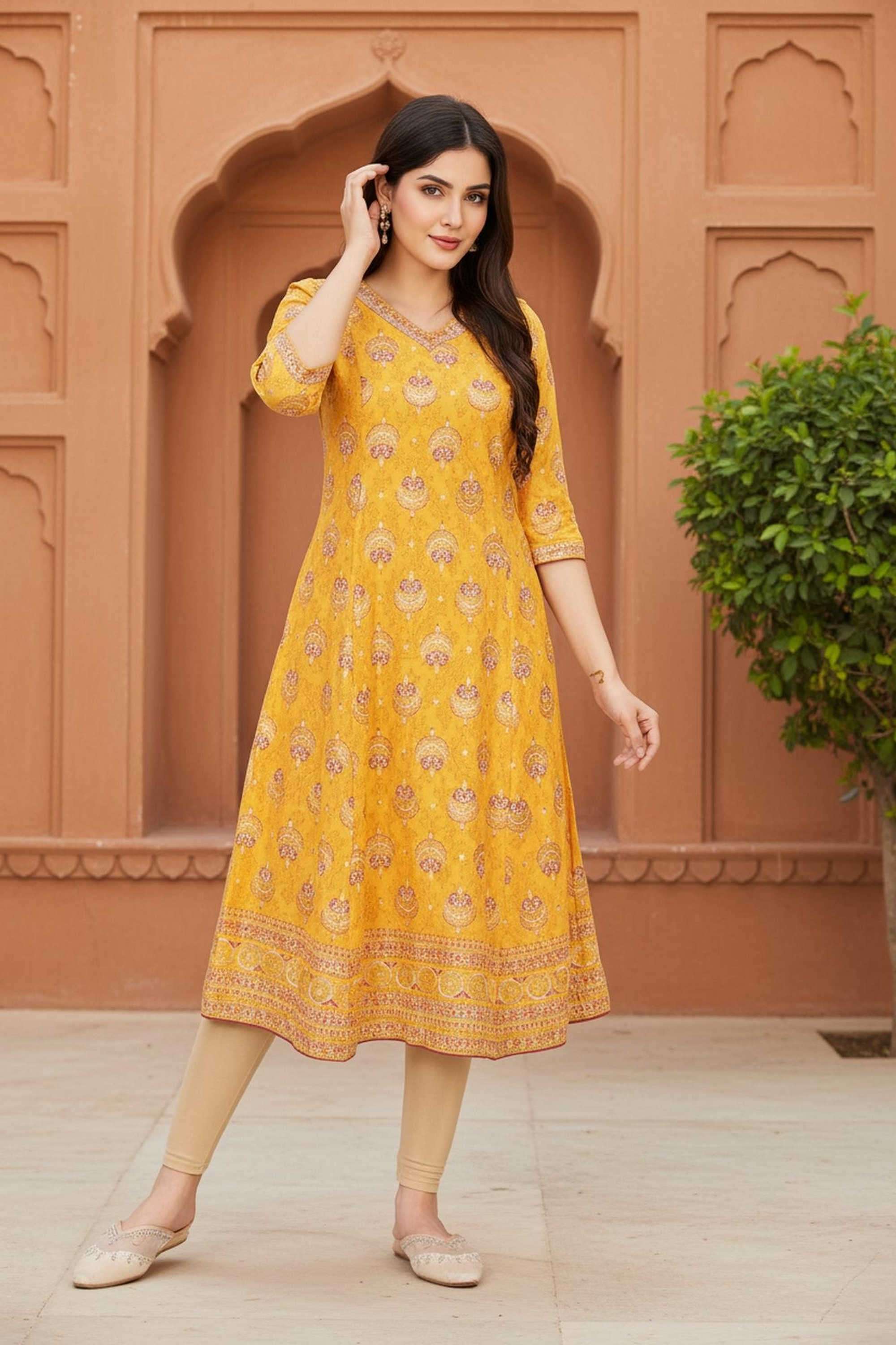 Textured-Rayon-Women-s-Festive-Wear-Kurta