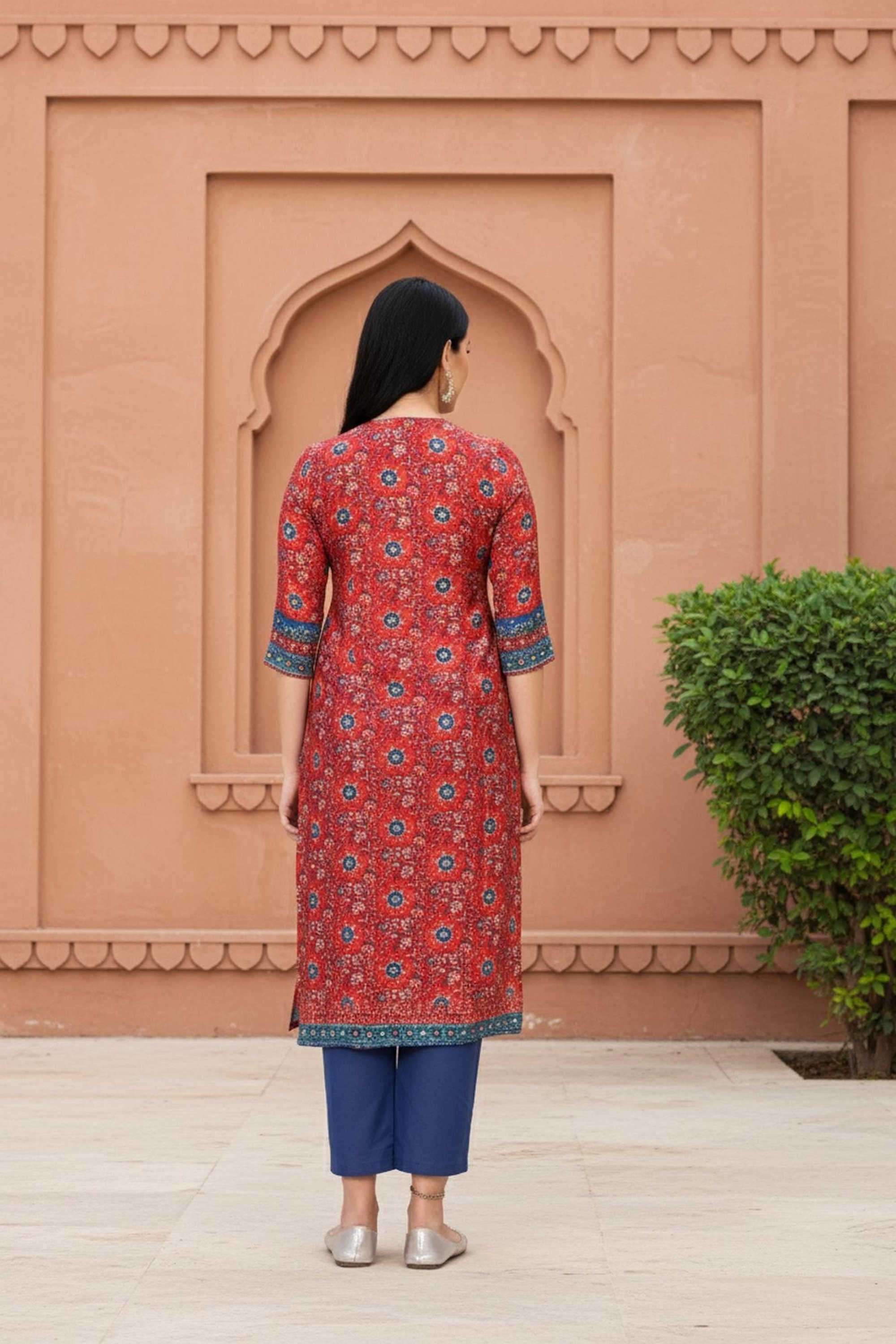 Textured-Blended-Fabric-Women-s-Festive-Wear-Kurta