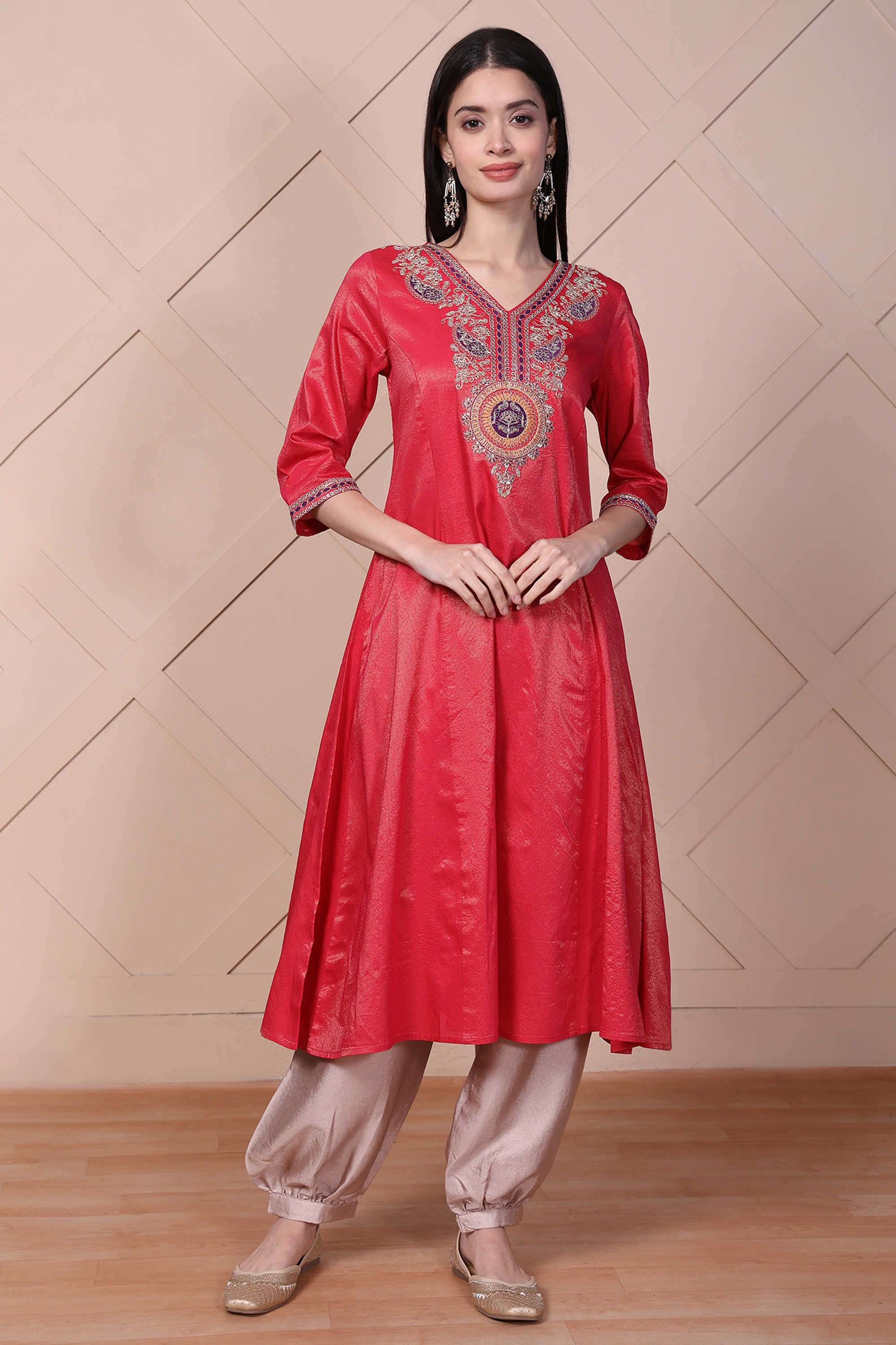 Embroidered-Blended-Fabric-Women-s-Festive-Wear-Kurta