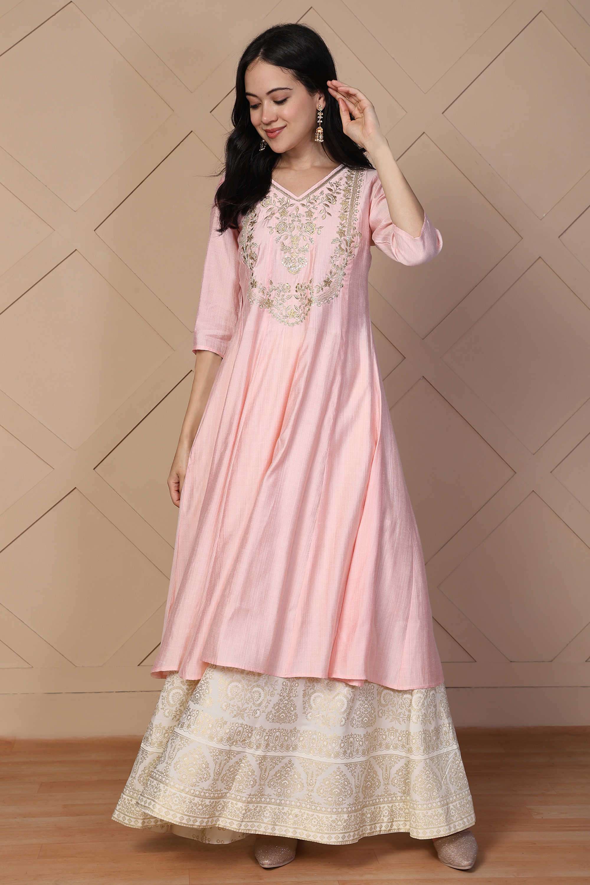 Embroidered-Blended-Fabric-Women-s-Festive-Wear-Kurta