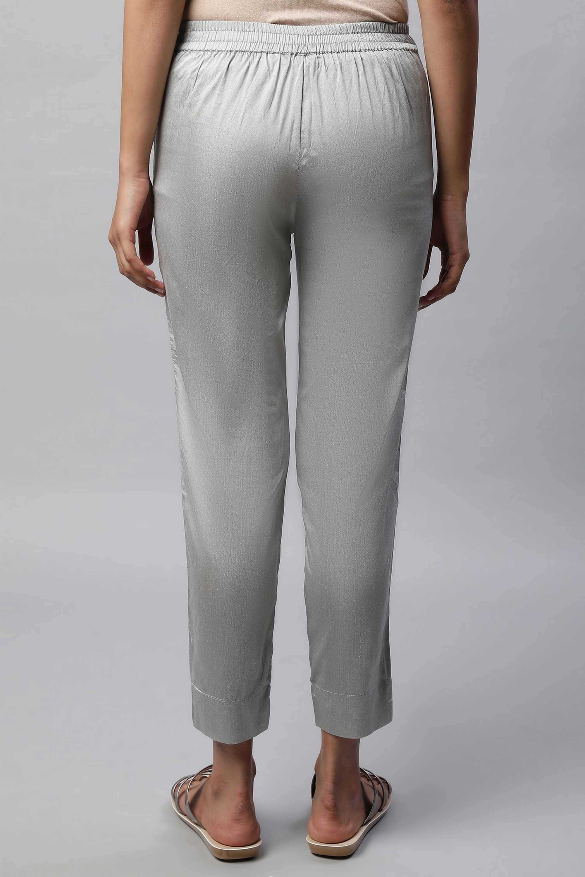 Solid-Blended-Fabric-Women-Pants