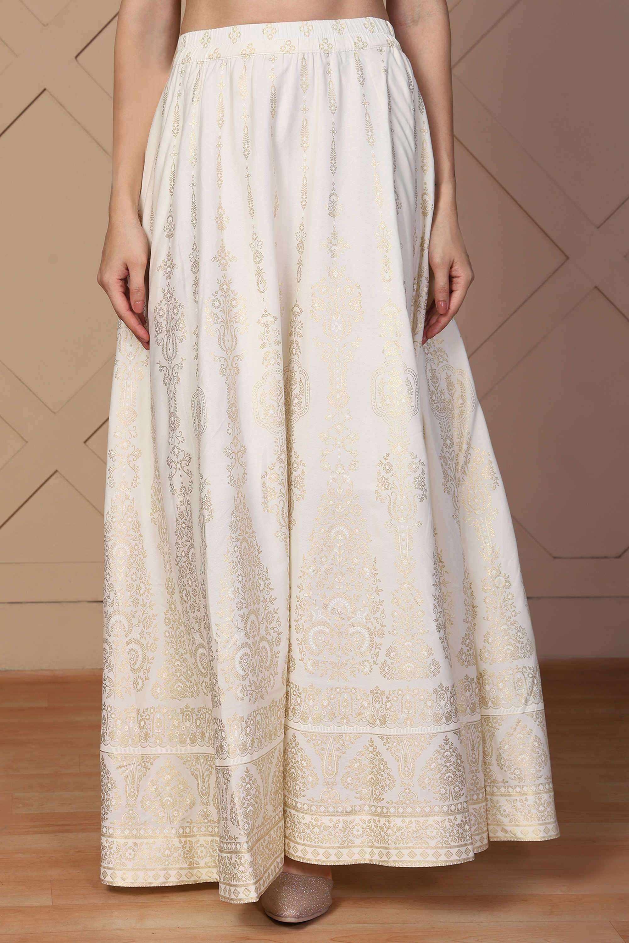 Textured-Polyester-Women-s-Festive-Wear-Skirts