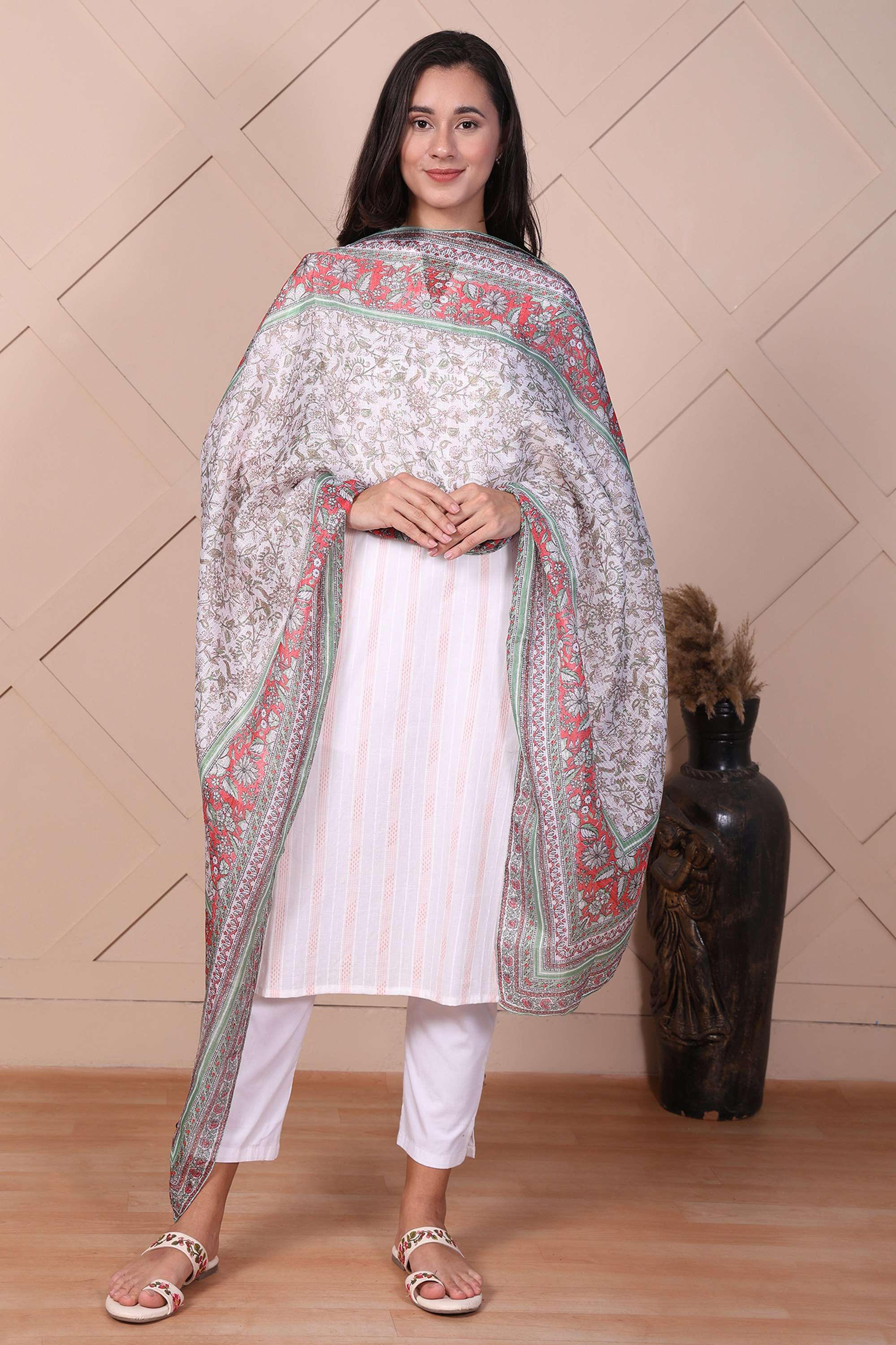 Floral-Polyester-Woven-Women-s-Dupatta