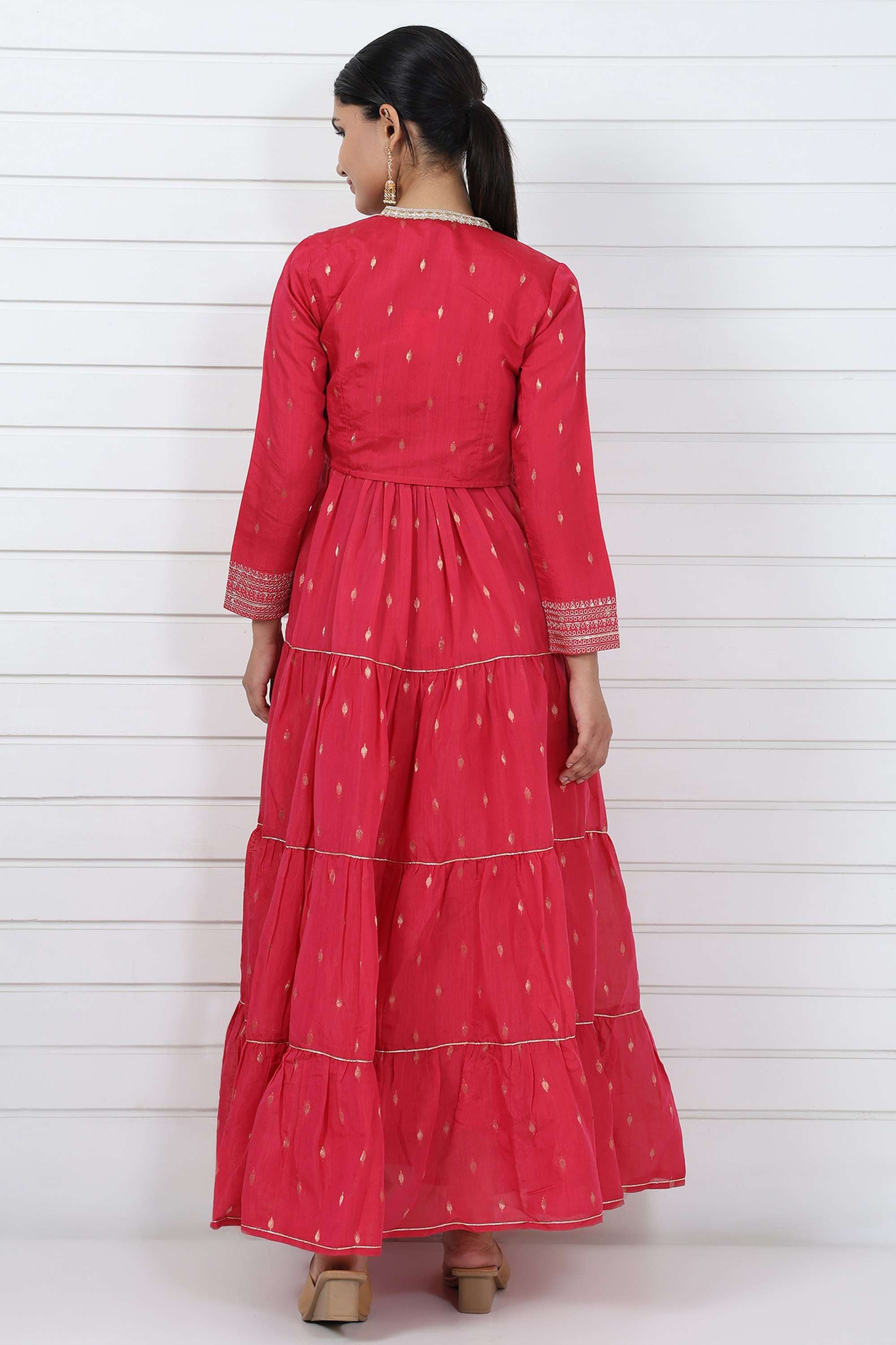 Abstract-Blended-Fabric-Round-Neck-Women-s-Dress