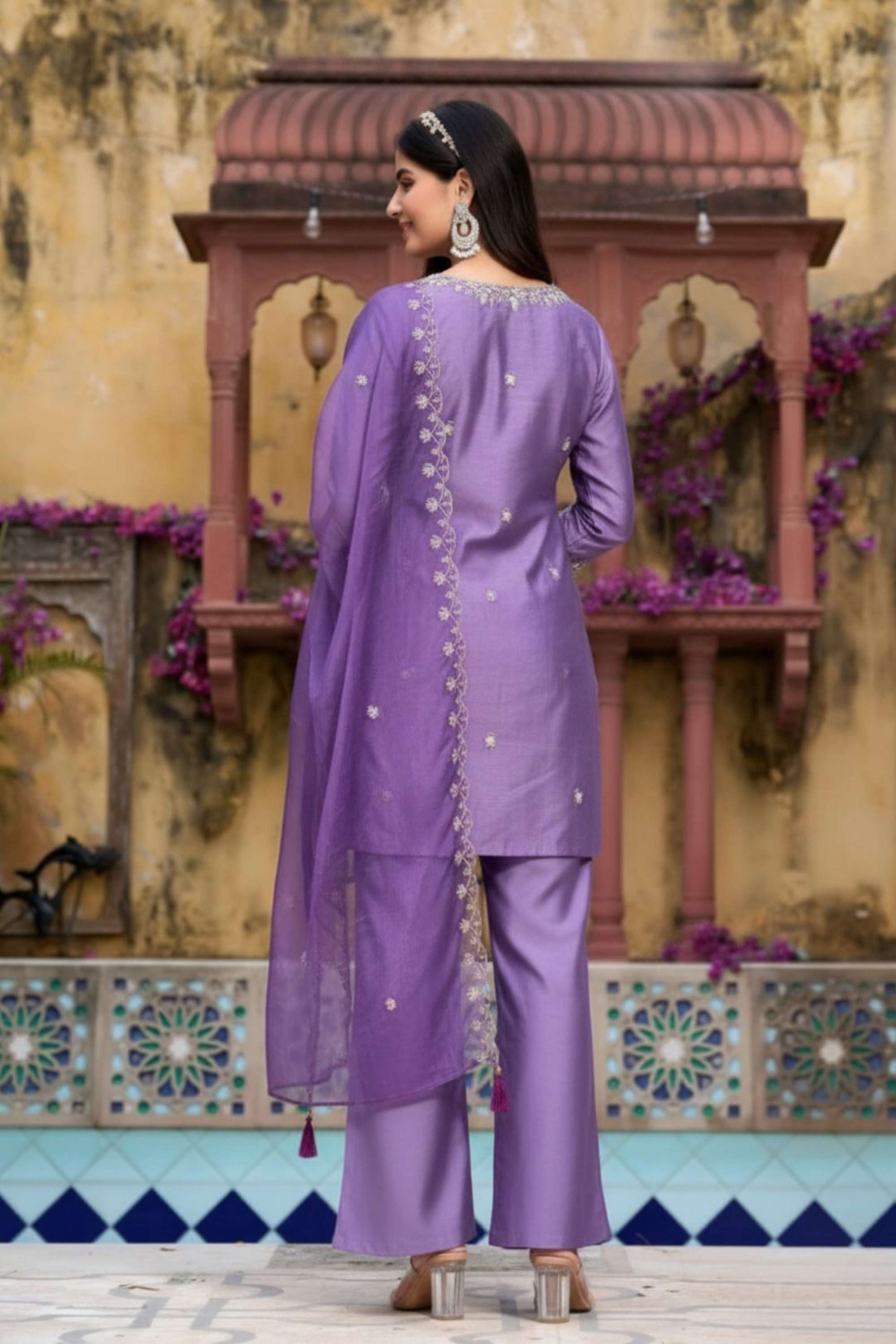 Solid-Blended-Fabric-Woven-Women-s-Kurta-Set