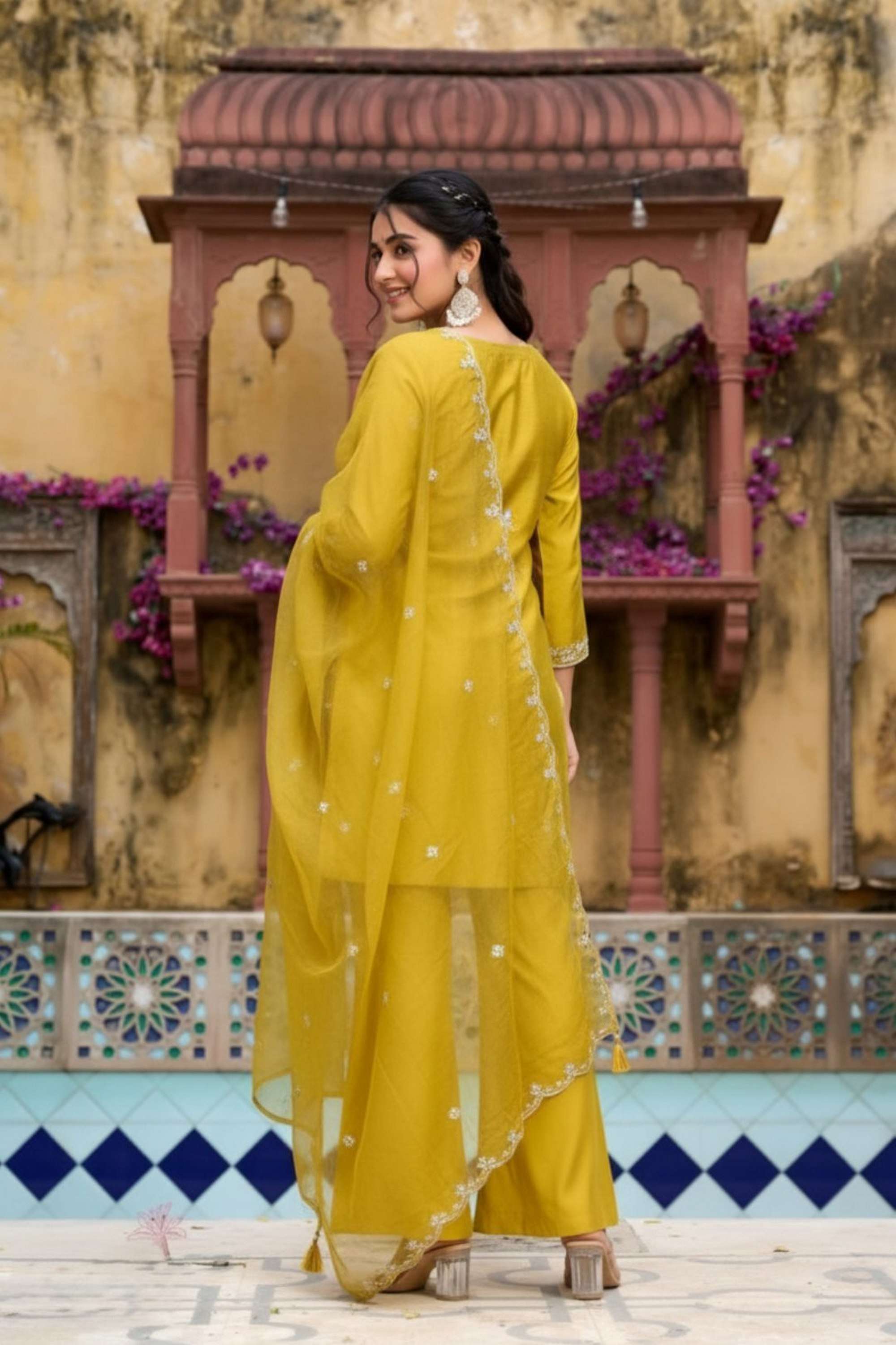 Solid-Blended-Fabric-Woven-Women-s-Kurta-Set