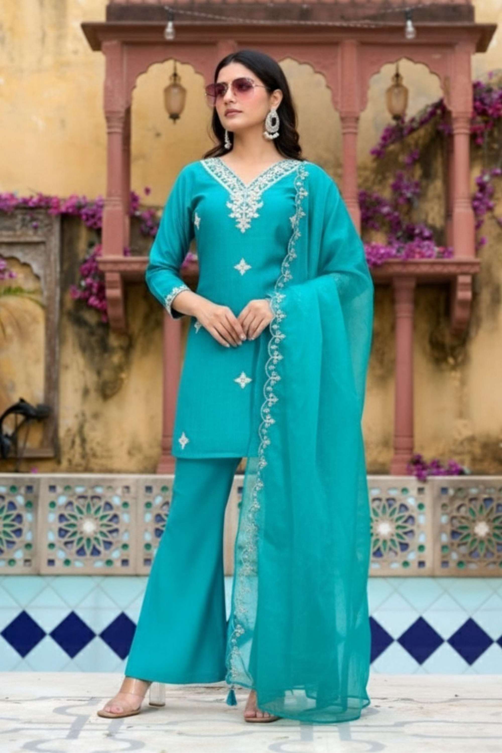 Blended-Fabric-Regular-Fit-Women-s-Kurta-Set