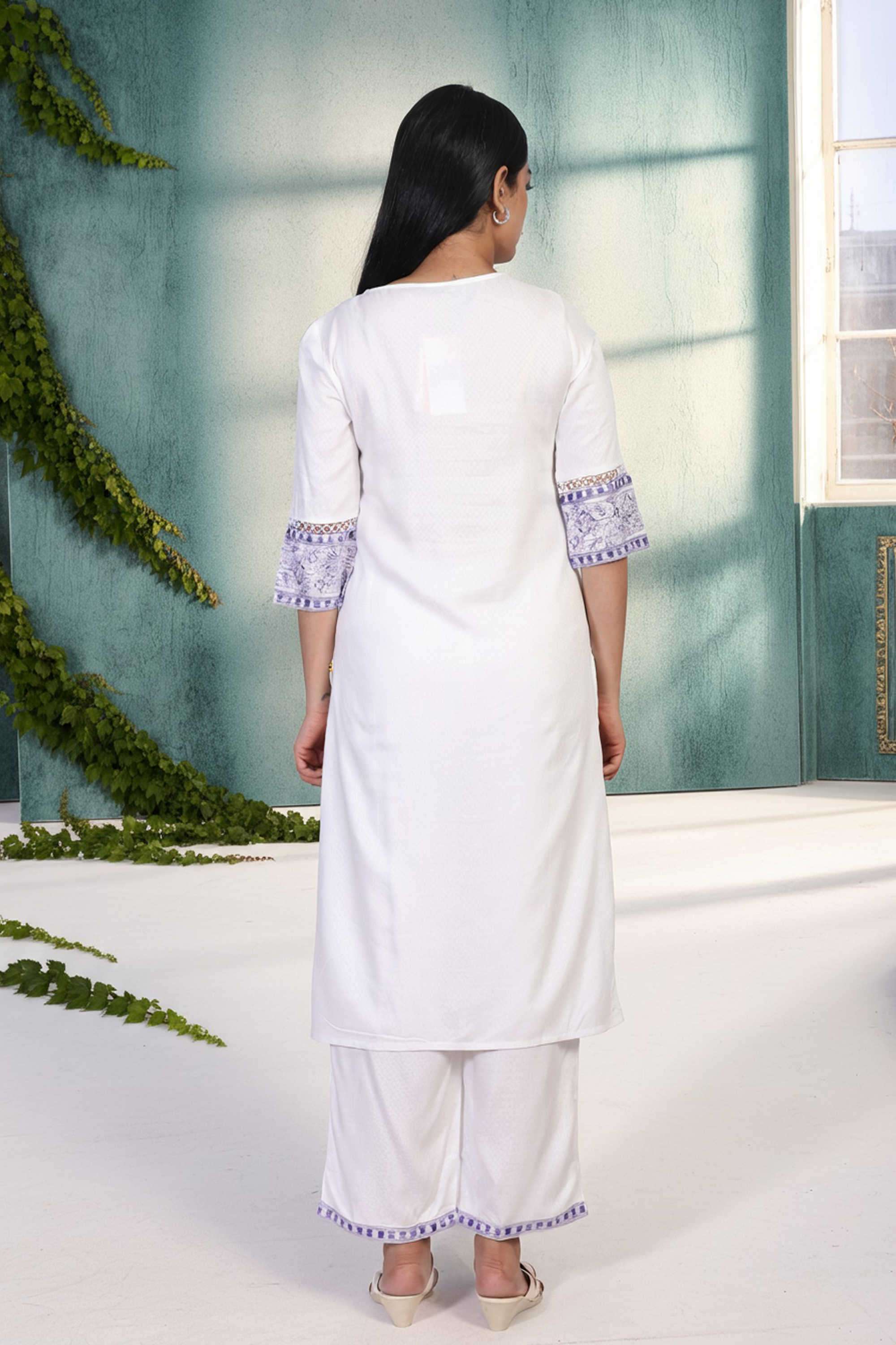 Embroidered-Viscose-Women-Kurta-with-Palazzo