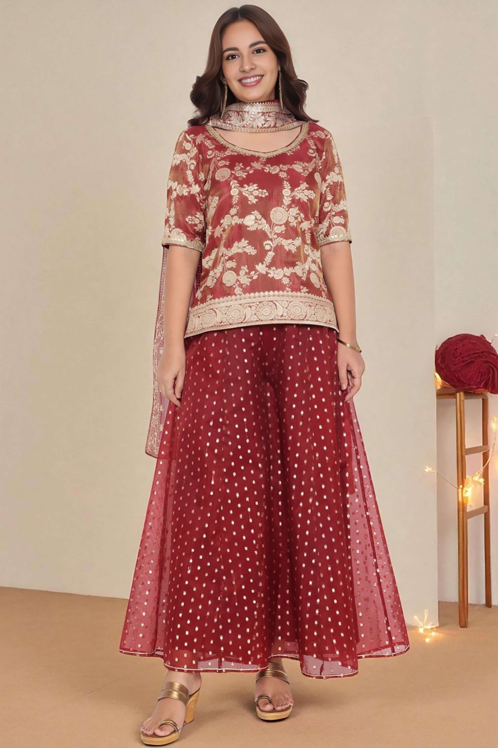 Tie-&-Dye-Viscose-Sweetheart-Neck-Women-s-Fusion-Wear-Kurta-set