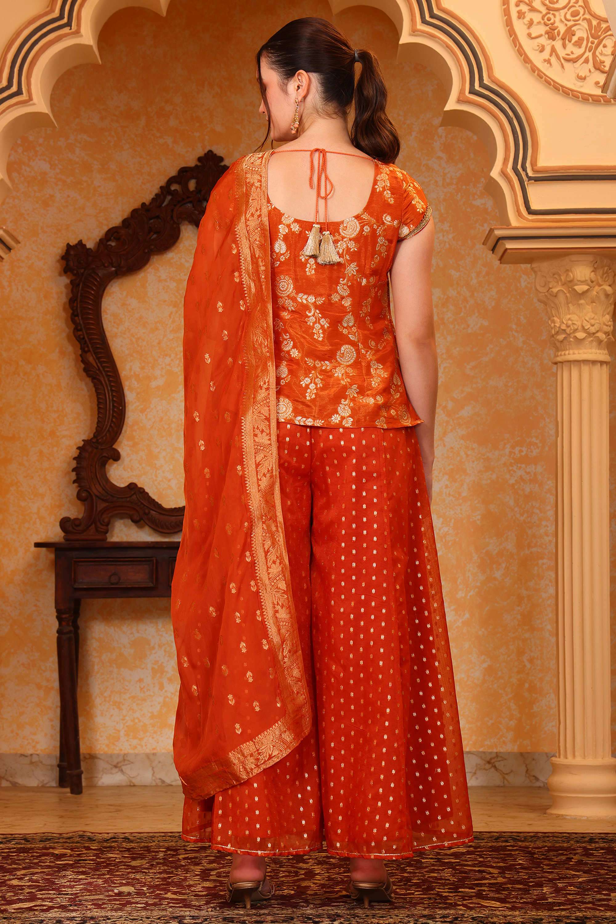 Foil-Print-Calf-Length-Viscose-Woven-Women-s-Kurta-Set